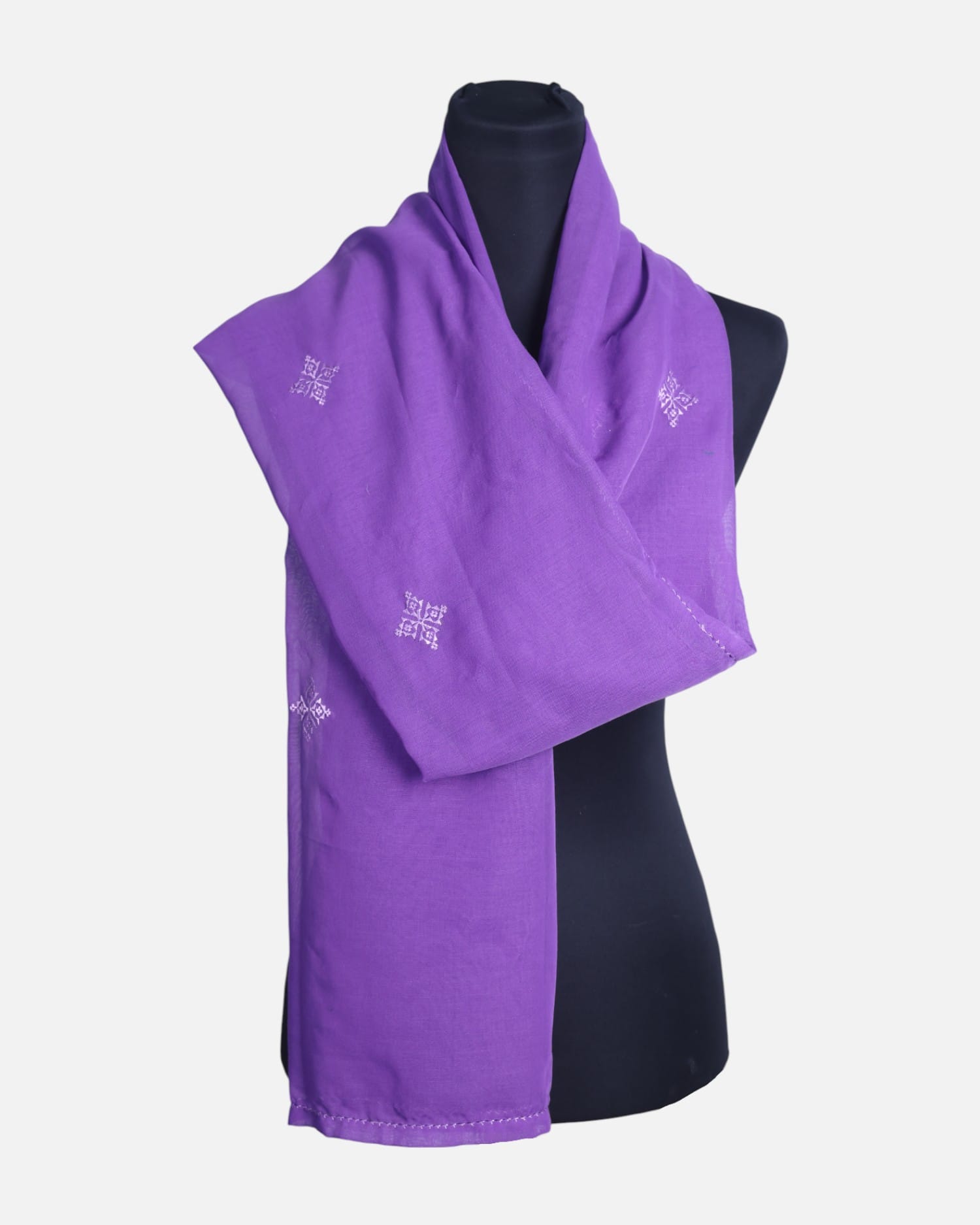 Women’s Purple Scarf with with Traditional Embroidery