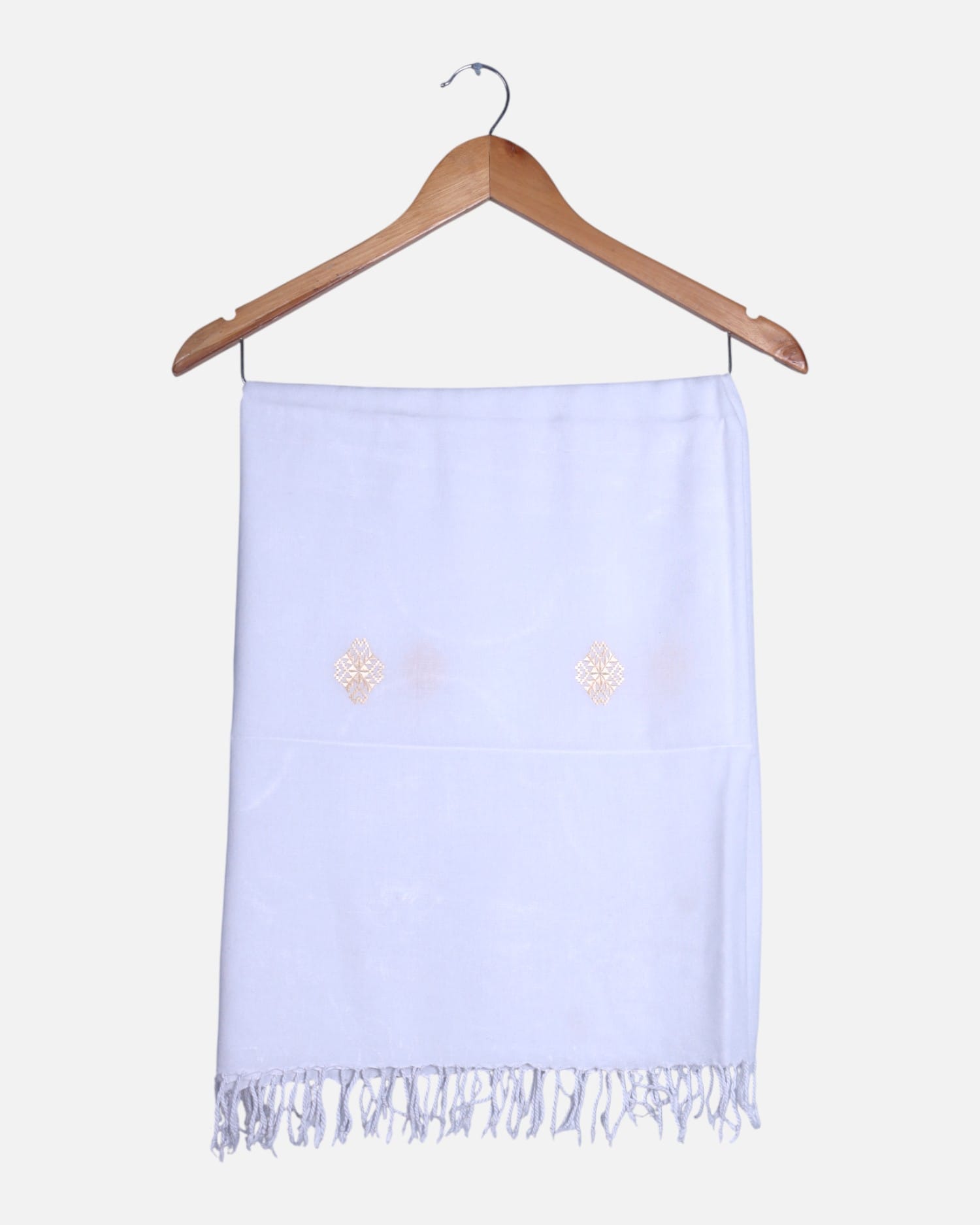 White Scarf | Ladies white Floral Chiffon | Traditional Afghan Scarf