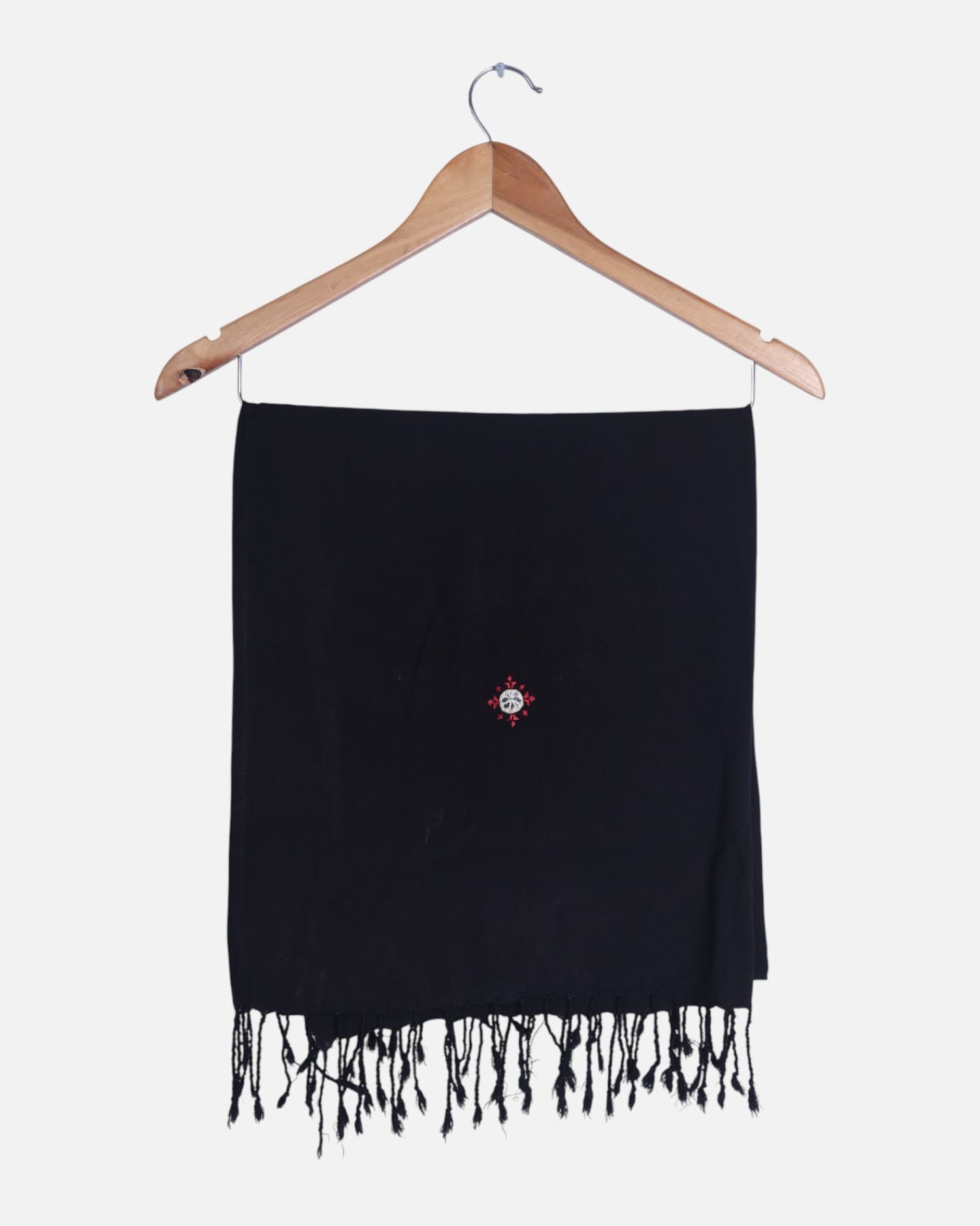 Black Cotton Chador with Hand Glass Embroidery,  Flower Cotton Fabric,Black Fabric,Flower Fabric,Cotton Fabric,Embroidered Flower Fabric,Soft Fabric,Dress Fabric,Fabric By The Yard