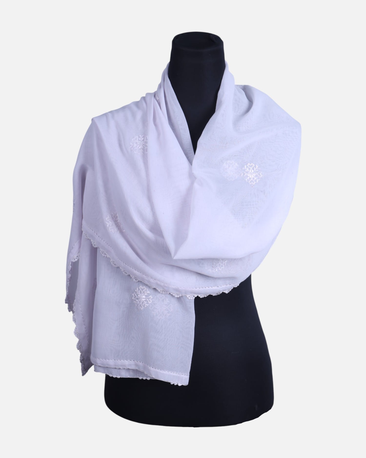 White Afghan Shawl Handmade