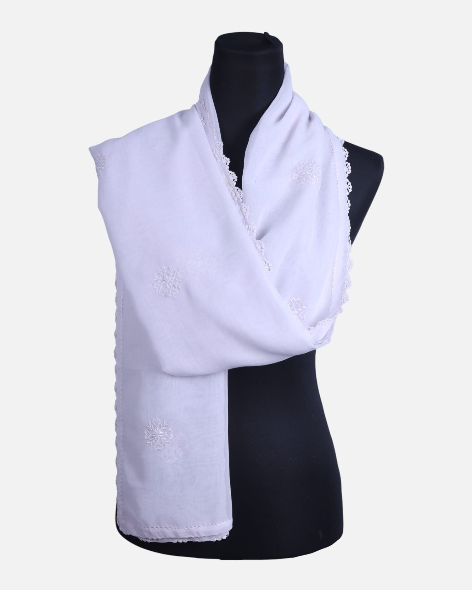 White Afghan Shawl Handmade