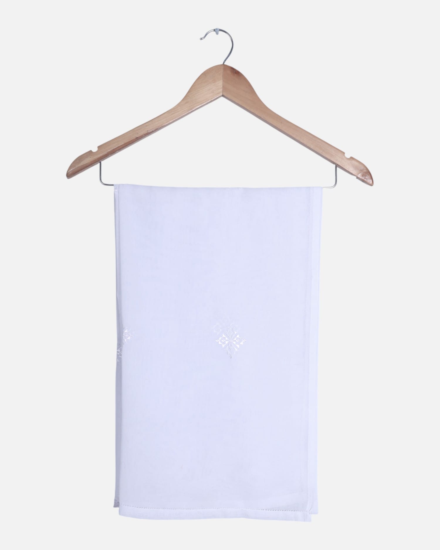White Chiffon Scarf with Traditional Embroidery | White Chiffon scraf for Women | Lightweight Traditional Scarf
