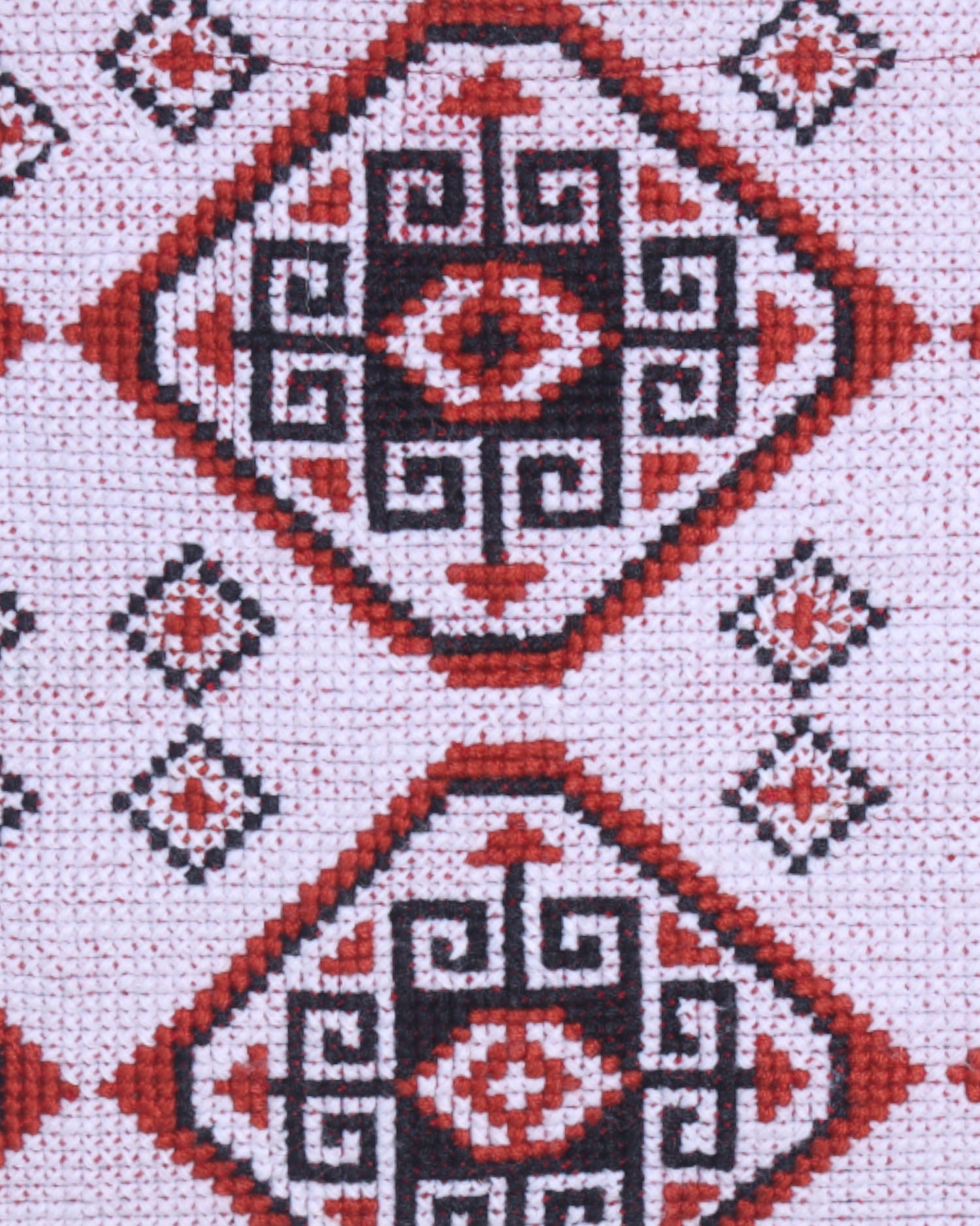 Shoulder Bag Traditional Red & Black Geometric Embroidery