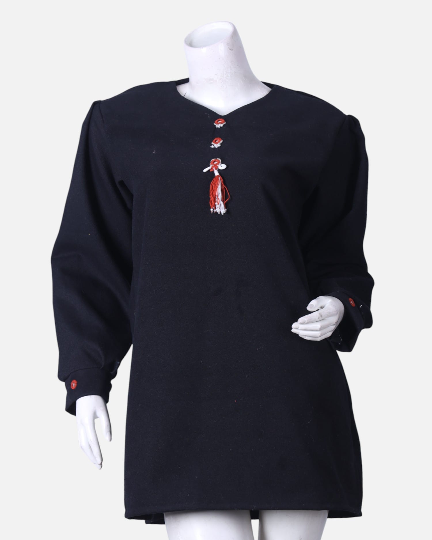 Handmade Afghan Women’s Blouse | Black Suede Blouse with Glass Embroidery | Traditional Afghan Top | Medium Size