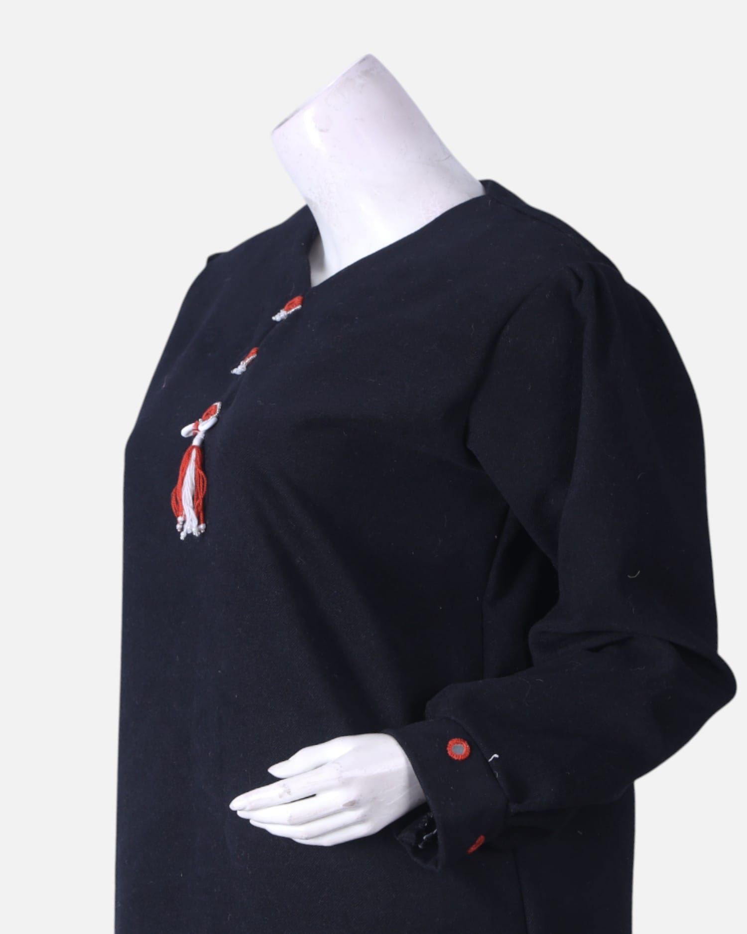 Handmade Afghan Women’s Blouse | Black Suede Blouse with Glass Embroidery | Traditional Afghan Top | Medium Size
