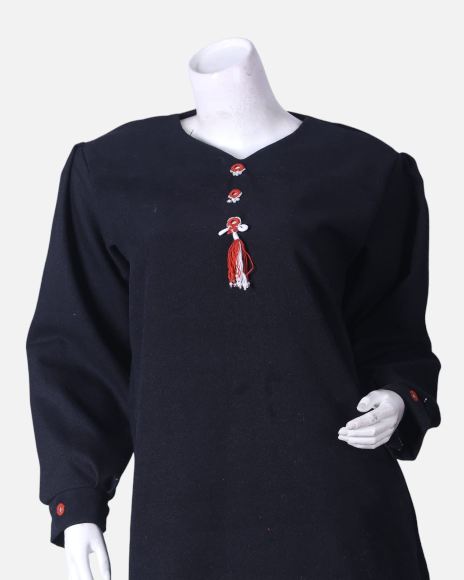 Handmade Afghan Women’s Blouse | Black Suede Blouse with Glass Embroidery | Traditional Afghan Top | Medium Size