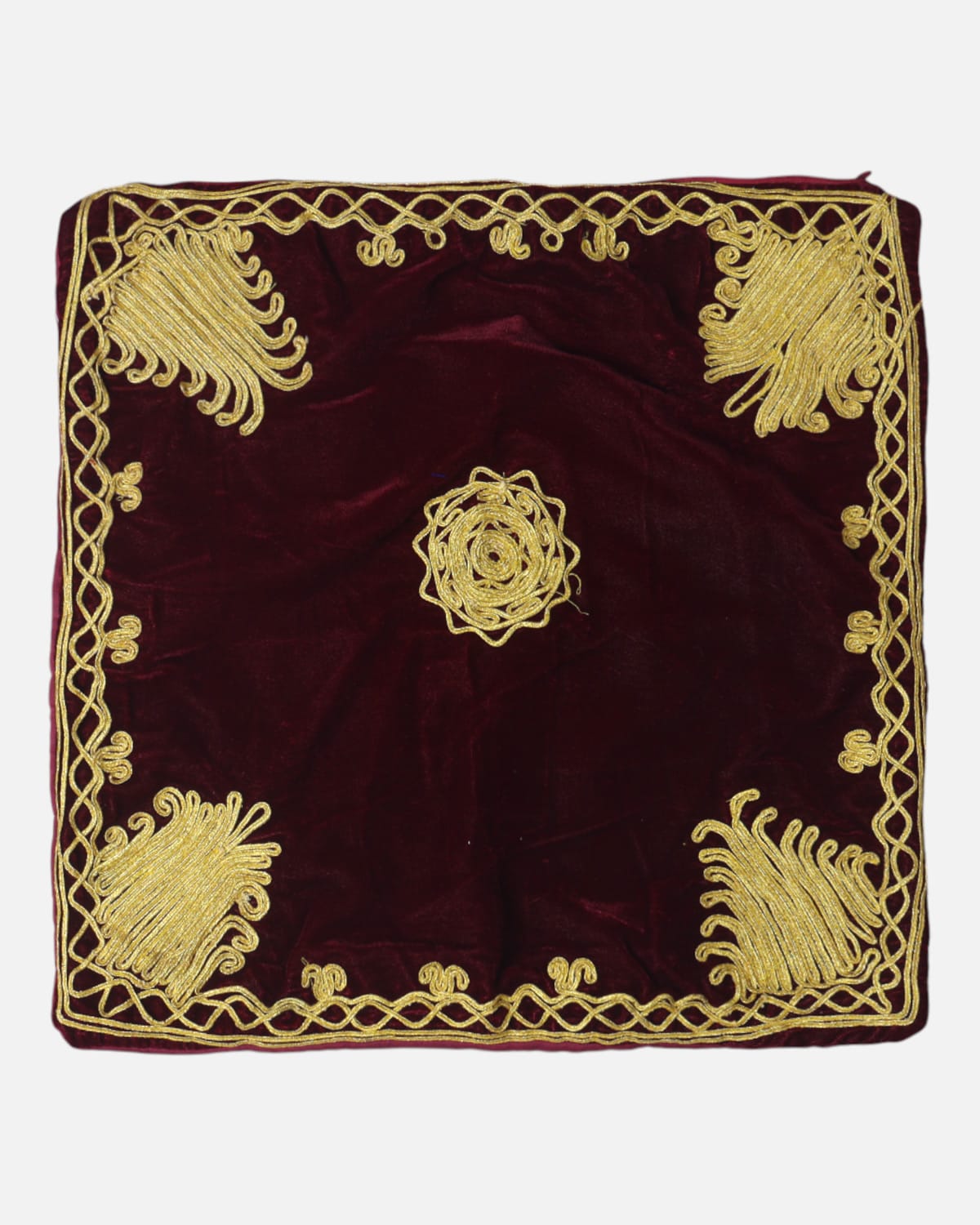 Velvet Cushion Covers Set of 6 – Maroon Gold Decorative Pillow Cover