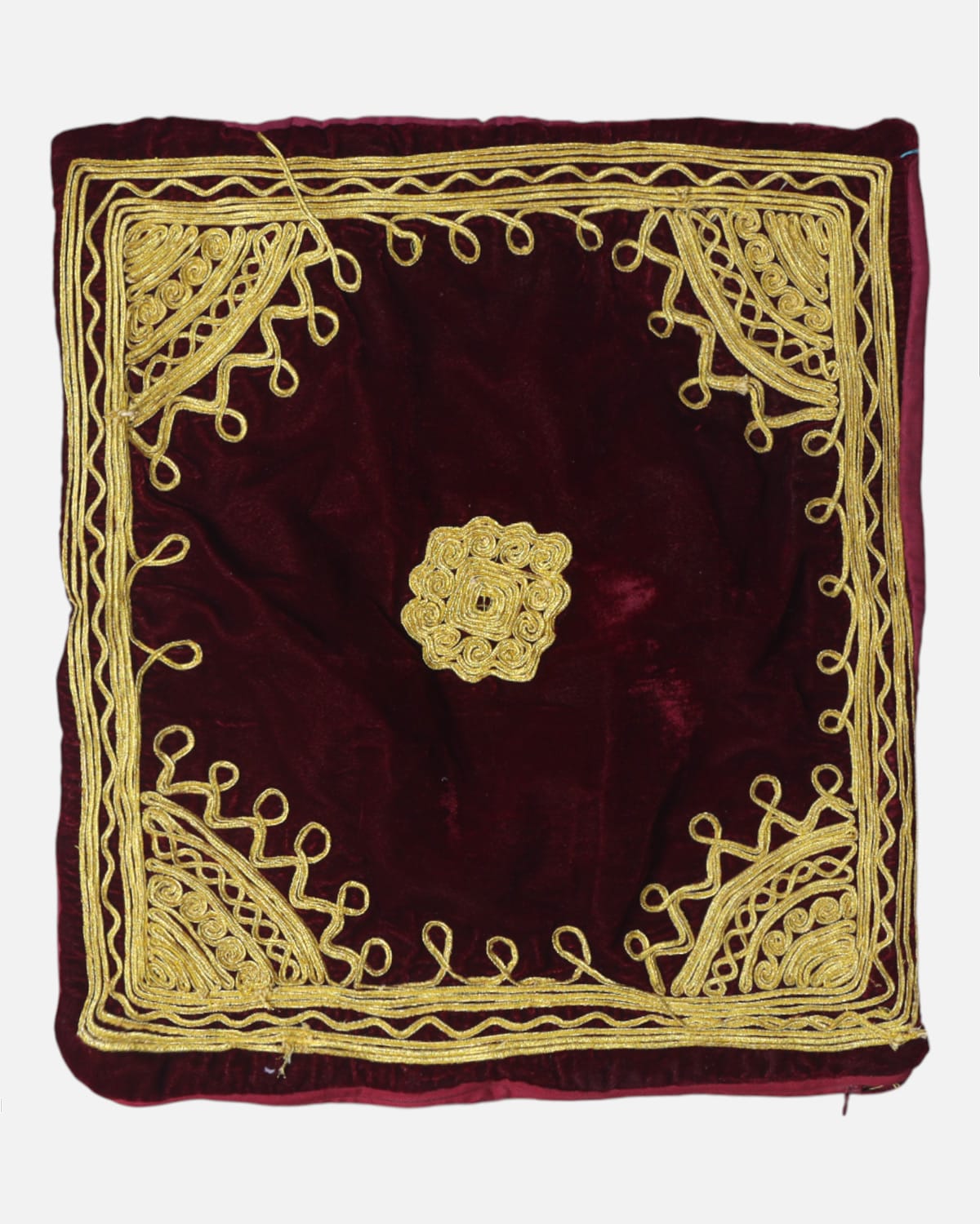 Velvet Cushion Covers Set of 6 – Maroon Gold Decorative Pillow Cover