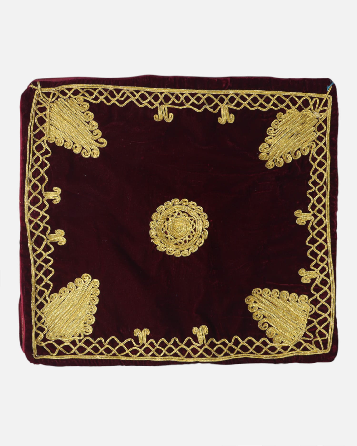 Velvet Cushion Covers Set of 6 – Maroon Gold Decorative Pillow Cover