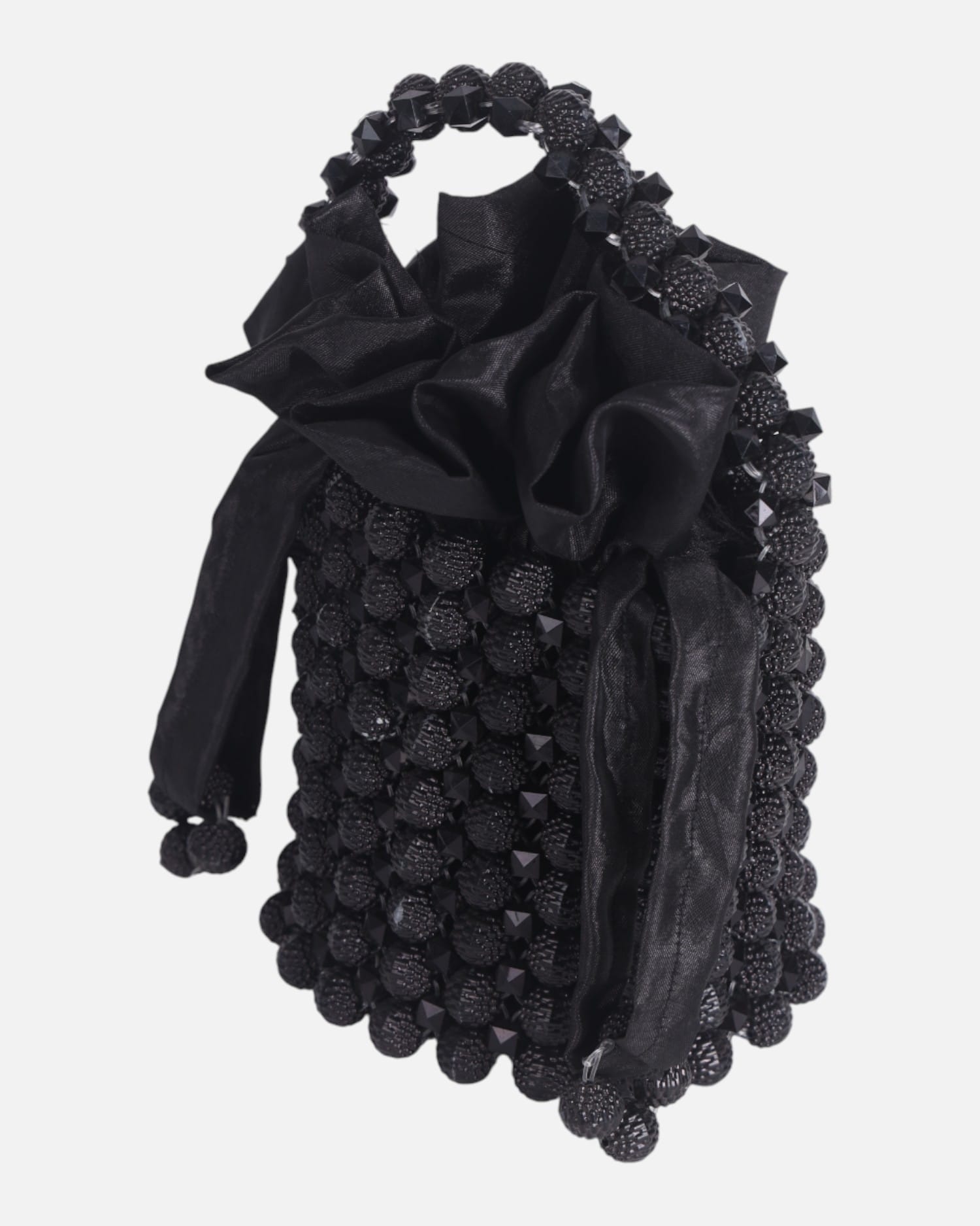 Black Crystal Bag, Evening Handbag, Luxury Party Bag, Elegant Shiny Clutch, Handmade Sparkle Purse, Beaded Accessories