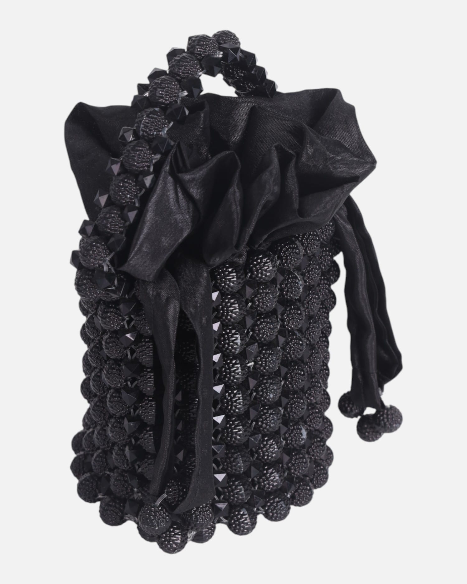 Black Crystal Bag, Evening Handbag, Luxury Party Bag, Elegant Shiny Clutch, Handmade Sparkle Purse, Beaded Accessories