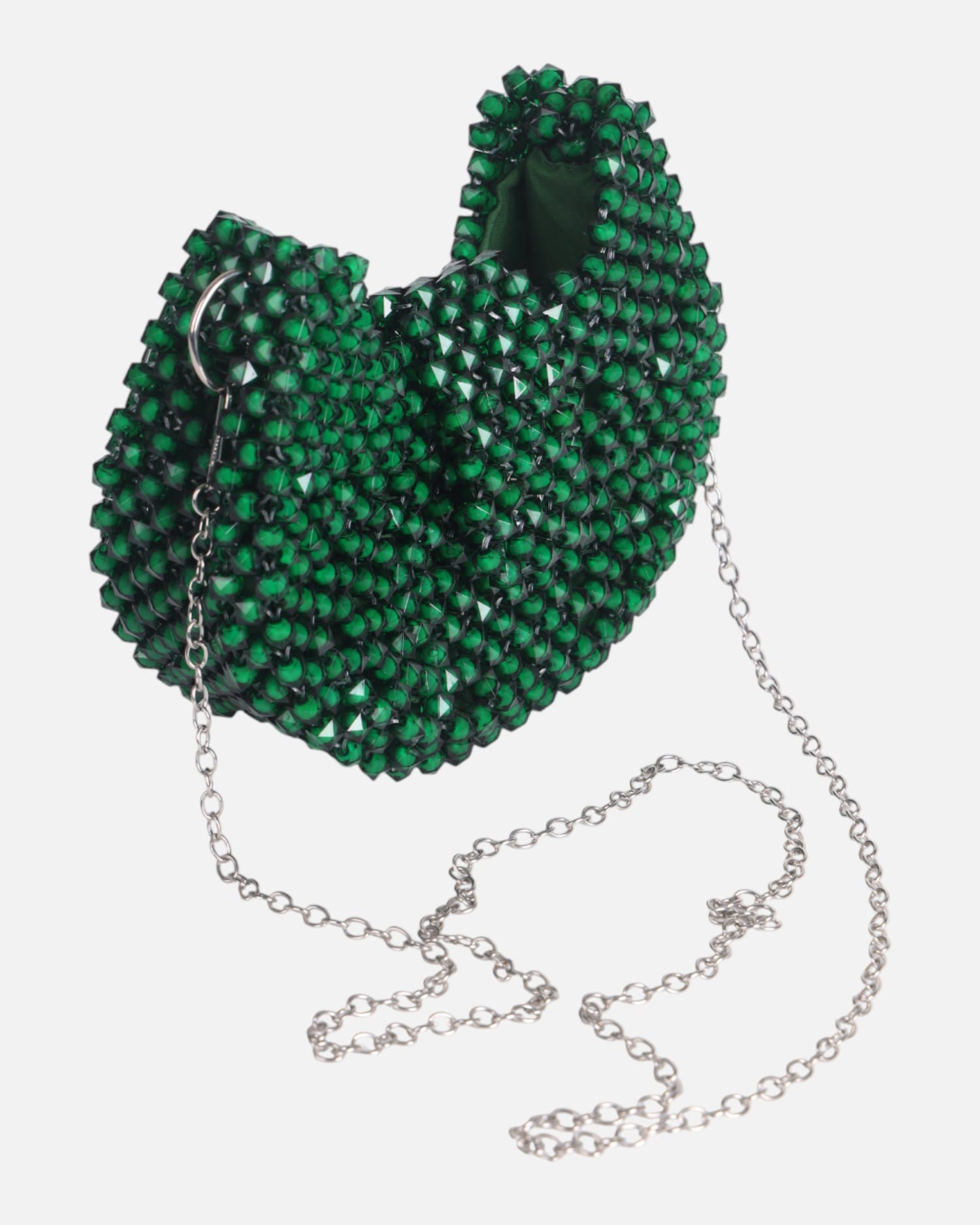 Crystal Beaded Evening Bag – Green Sparkly Crossbody Purse for Weddings & Parties