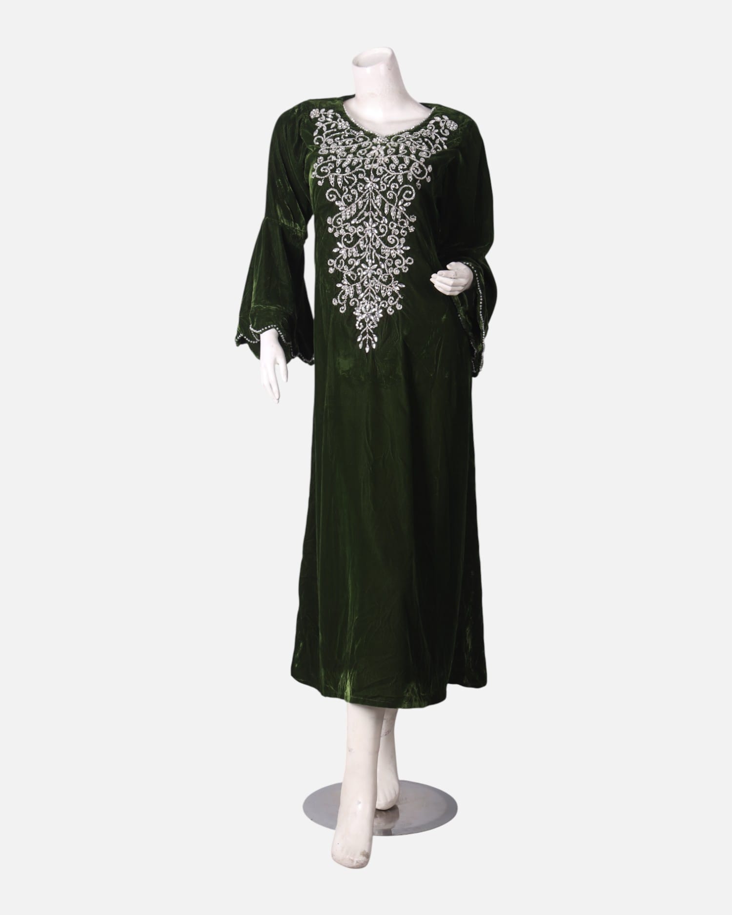 Areeb Velvet Embroidered Dress – Crystal Neck