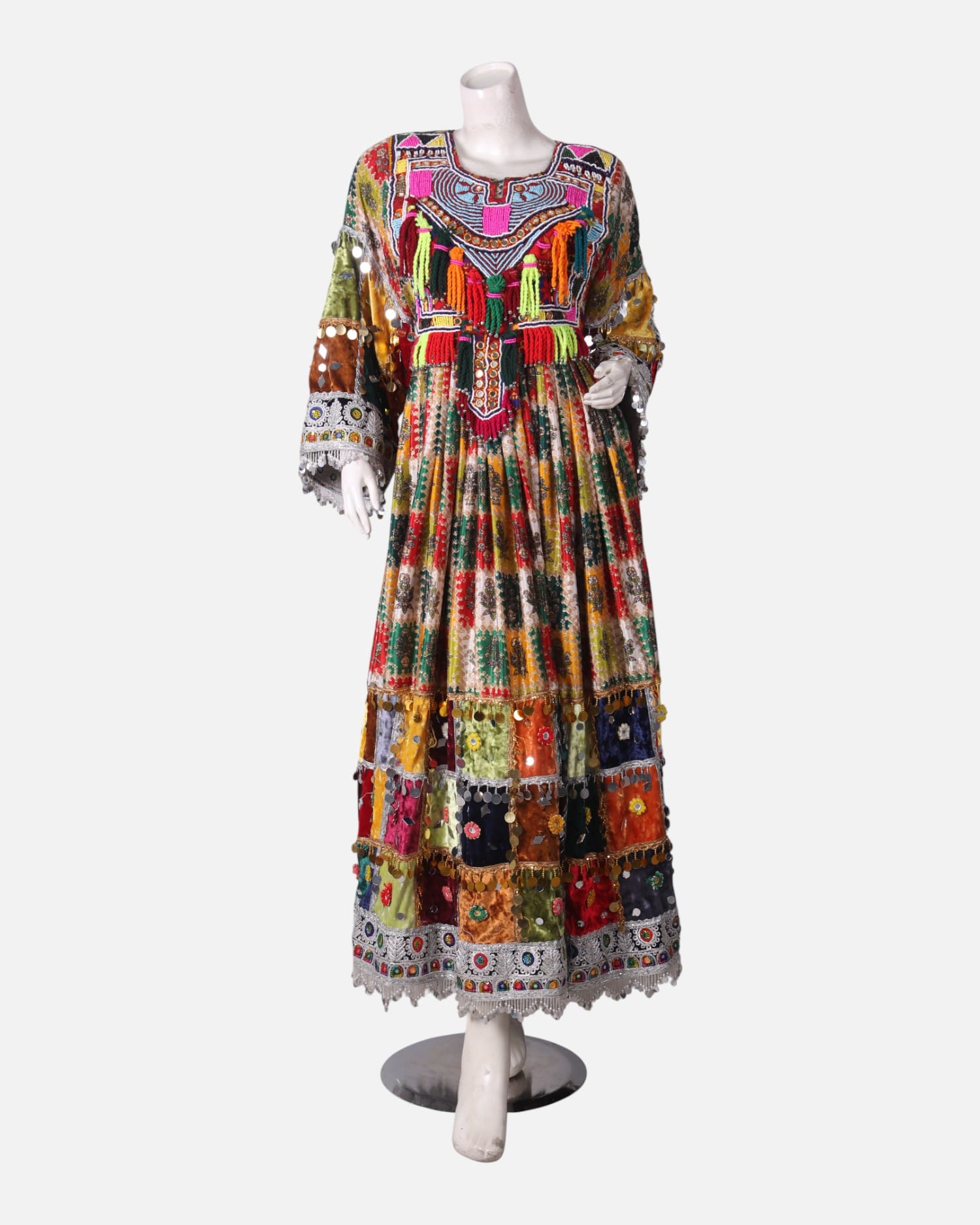 Gand Afghan Dress Multicolor Handmade Banaras & Velvet Traditional