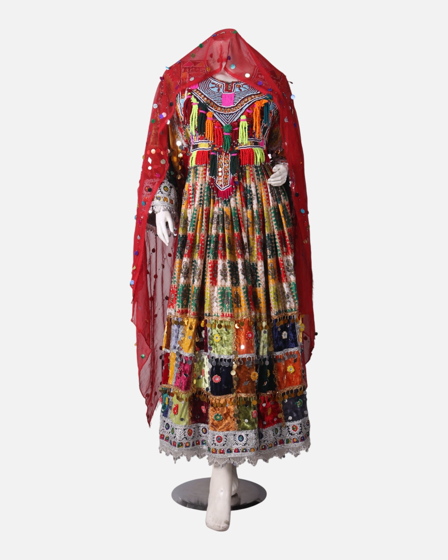 Gand Afghan Dress Multicolor Handmade Banaras & Velvet Traditional