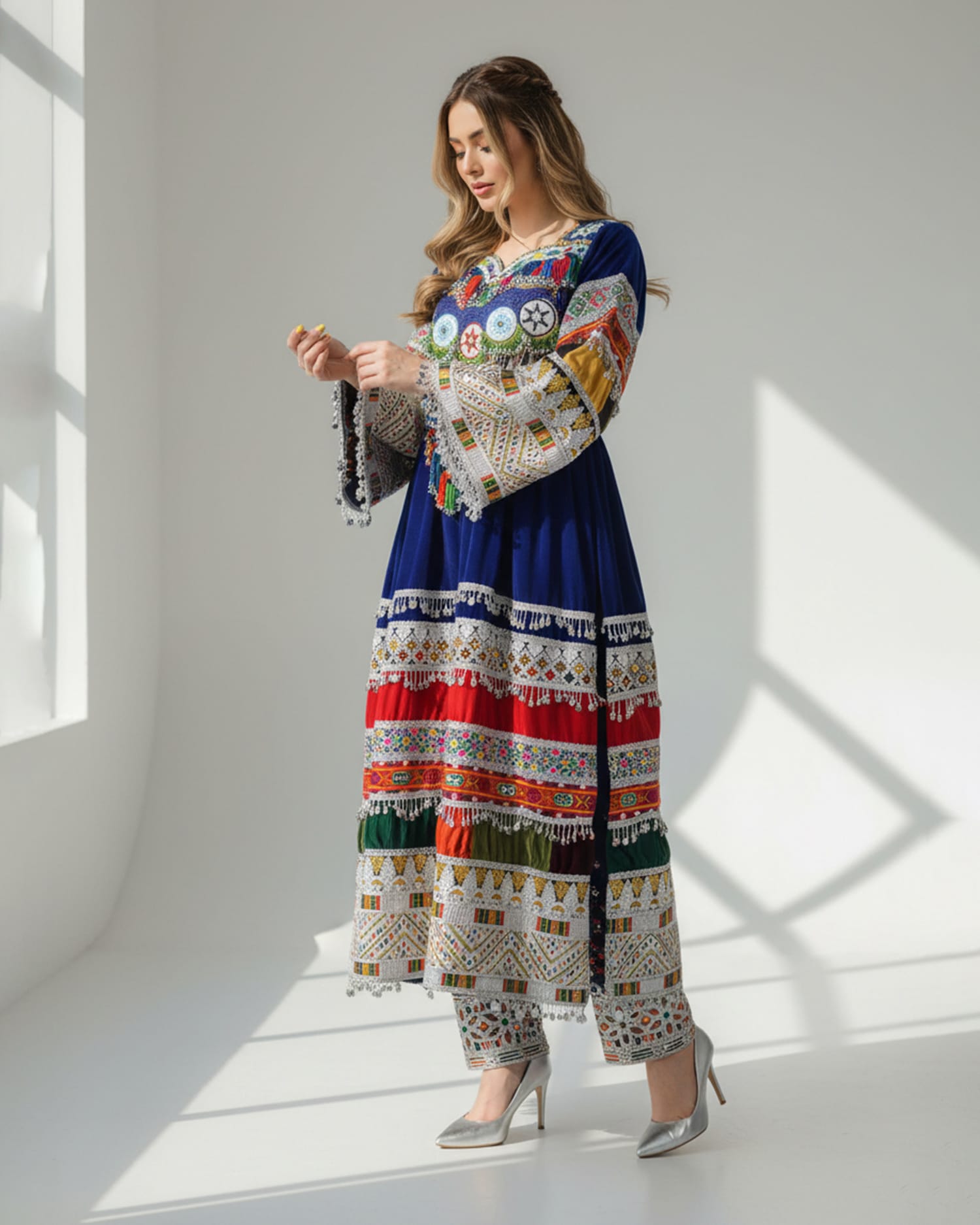 Gand Afghan Traditional Velvet Dress – Cultural Handmade