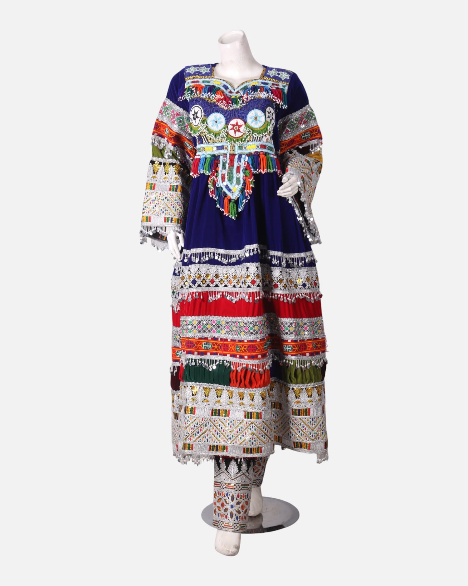 Gand Afghan Traditional Velvet Dress – Cultural Handmade