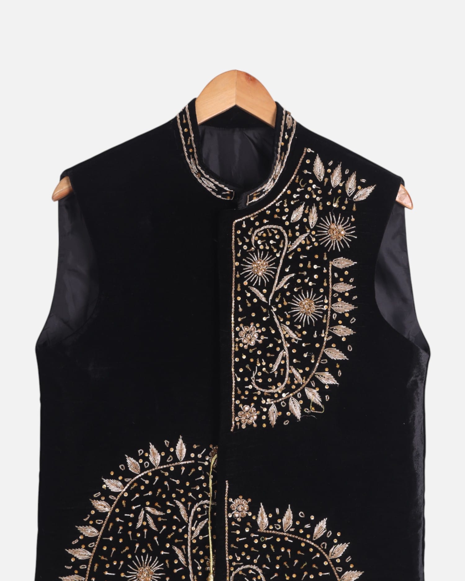 Waistcoat Velvet Embroidered Afghan Kuchi Waistcoat