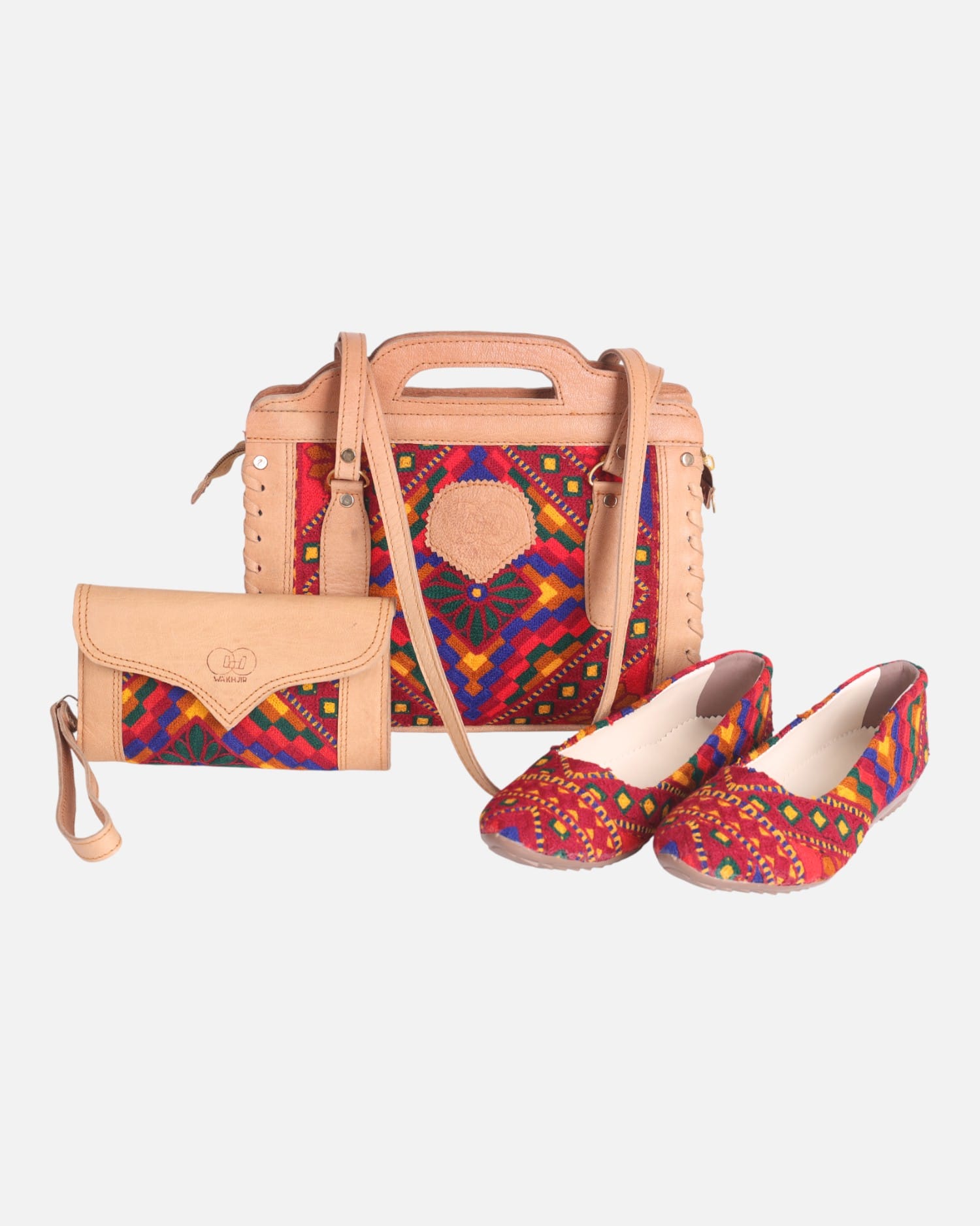 Handbag, Shoes & Wallet Set – Traditional Woven 3-Piece Artisan Set
