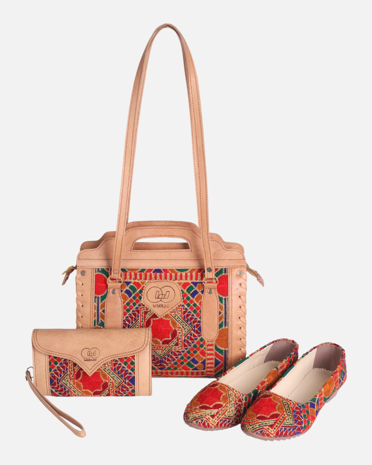 Handbag, Shoes & Wallet Set – Traditional Handwoven Artisan 3-Piece Set