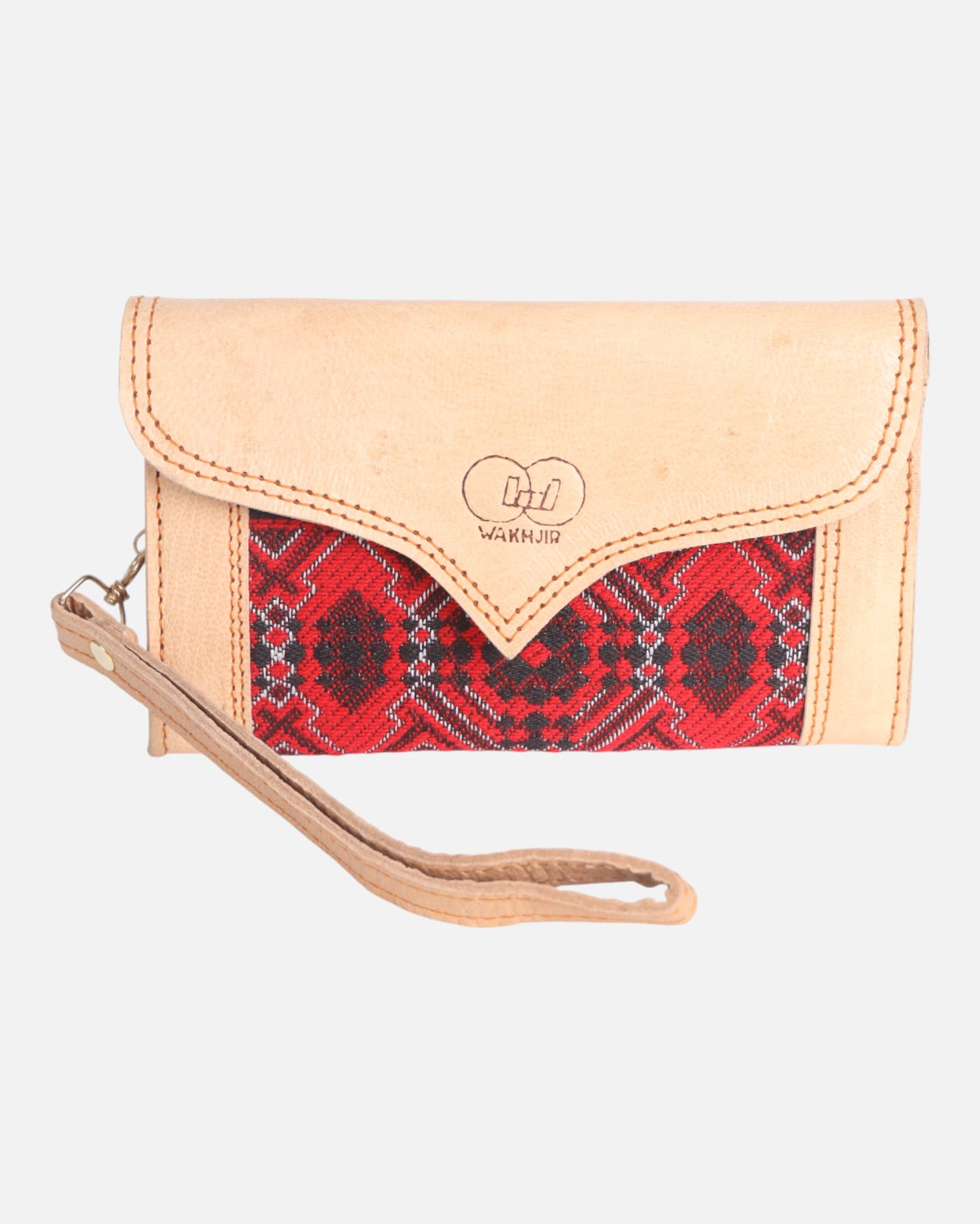 Bag & Shoes Set – Handwoven Red Fabric, Natural Goat Leather