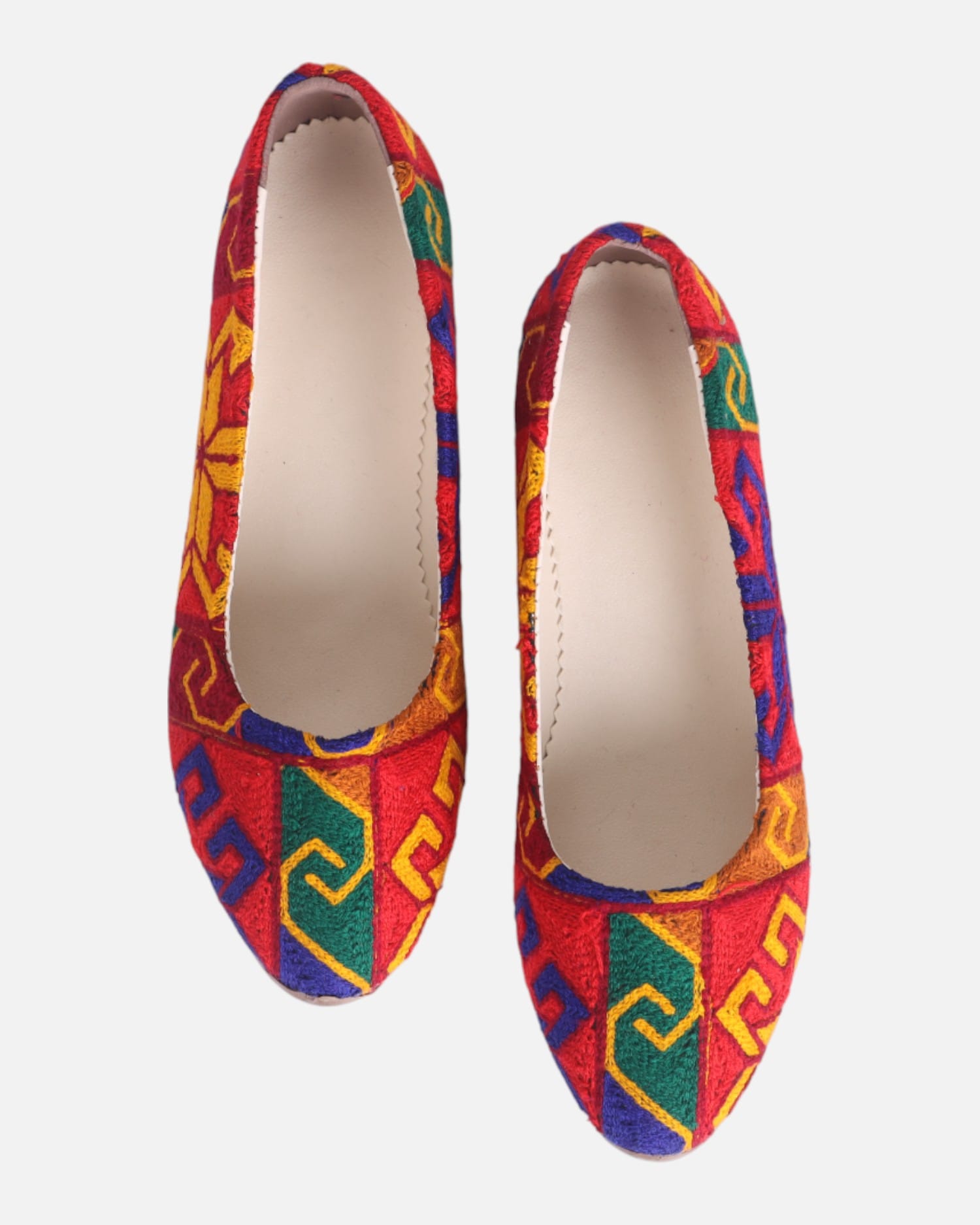 Handbag, Shoes & Pouch Set – Multicolor Artisan Craft