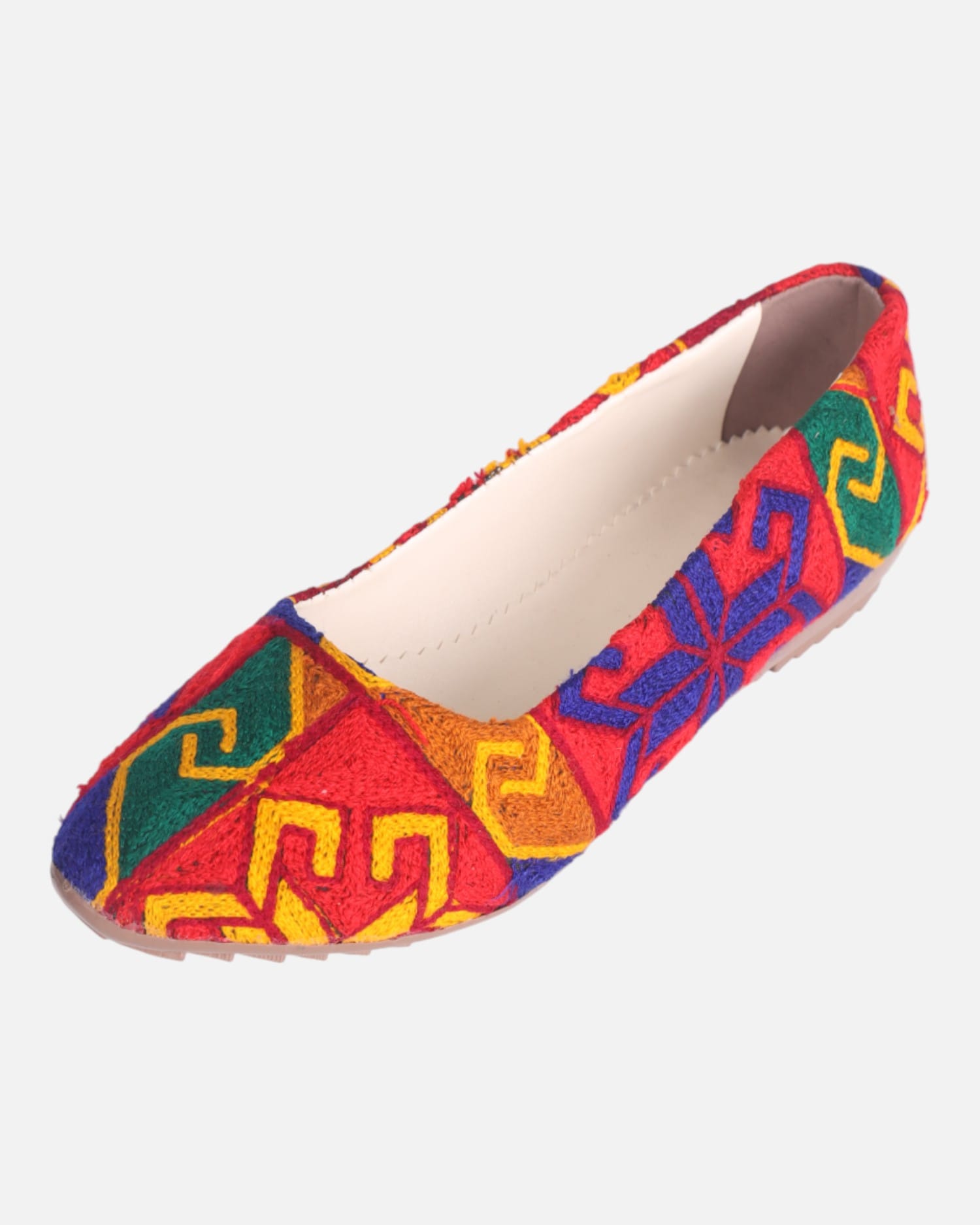 Handbag, Shoes & Pouch Set – Multicolor Artisan Craft