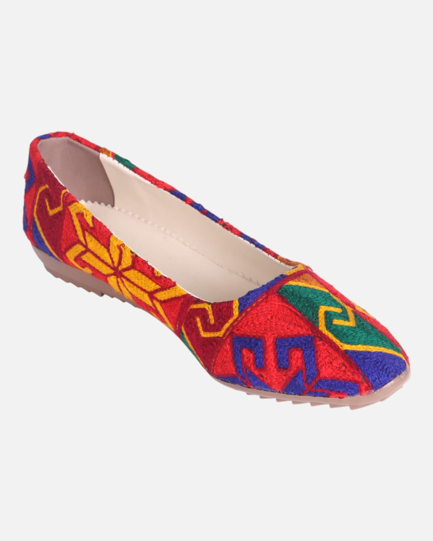 Handbag, Shoes & Pouch Set – Multicolor Artisan Craft