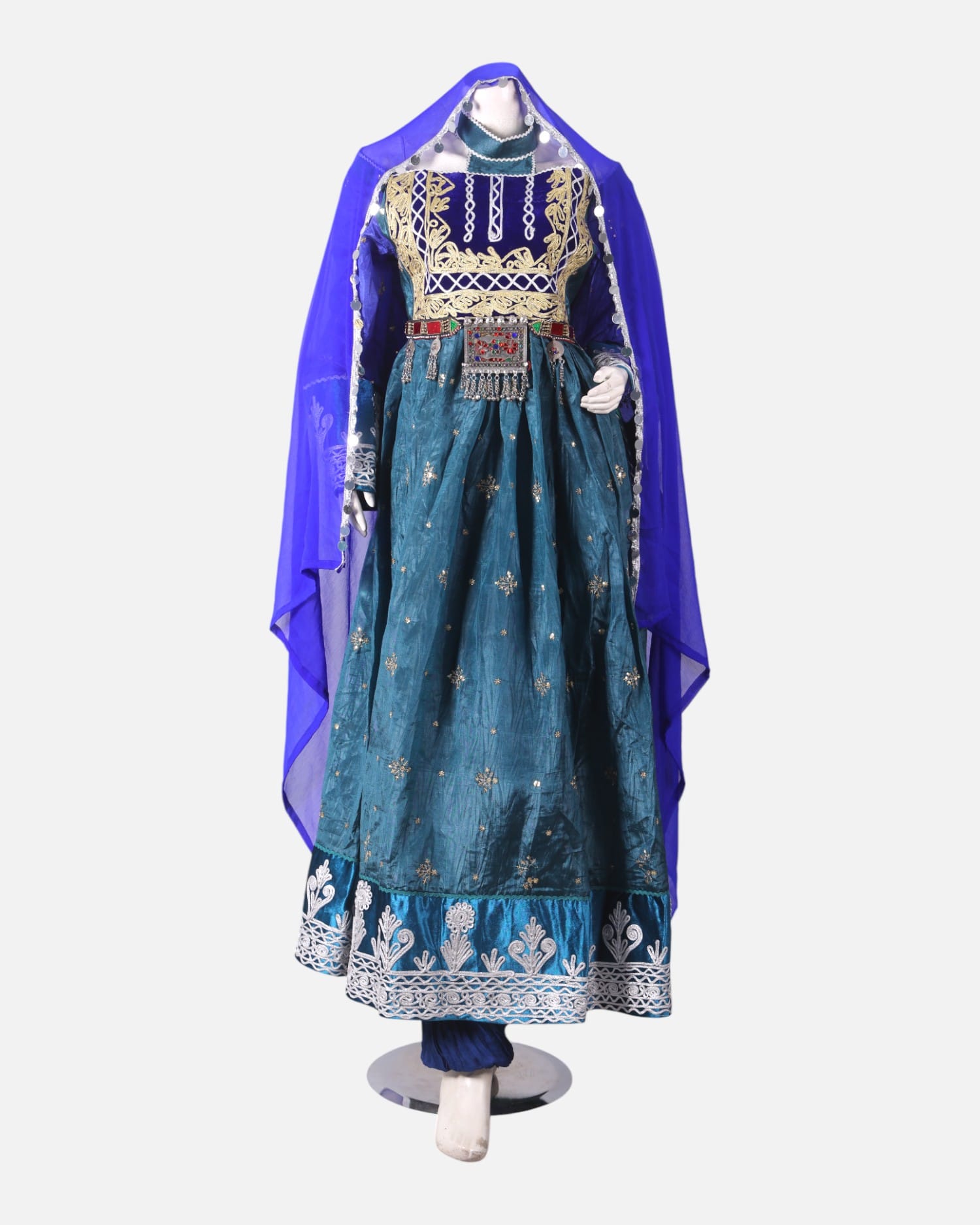 Ocian Blue handmade Afghani Dress & Jewellery