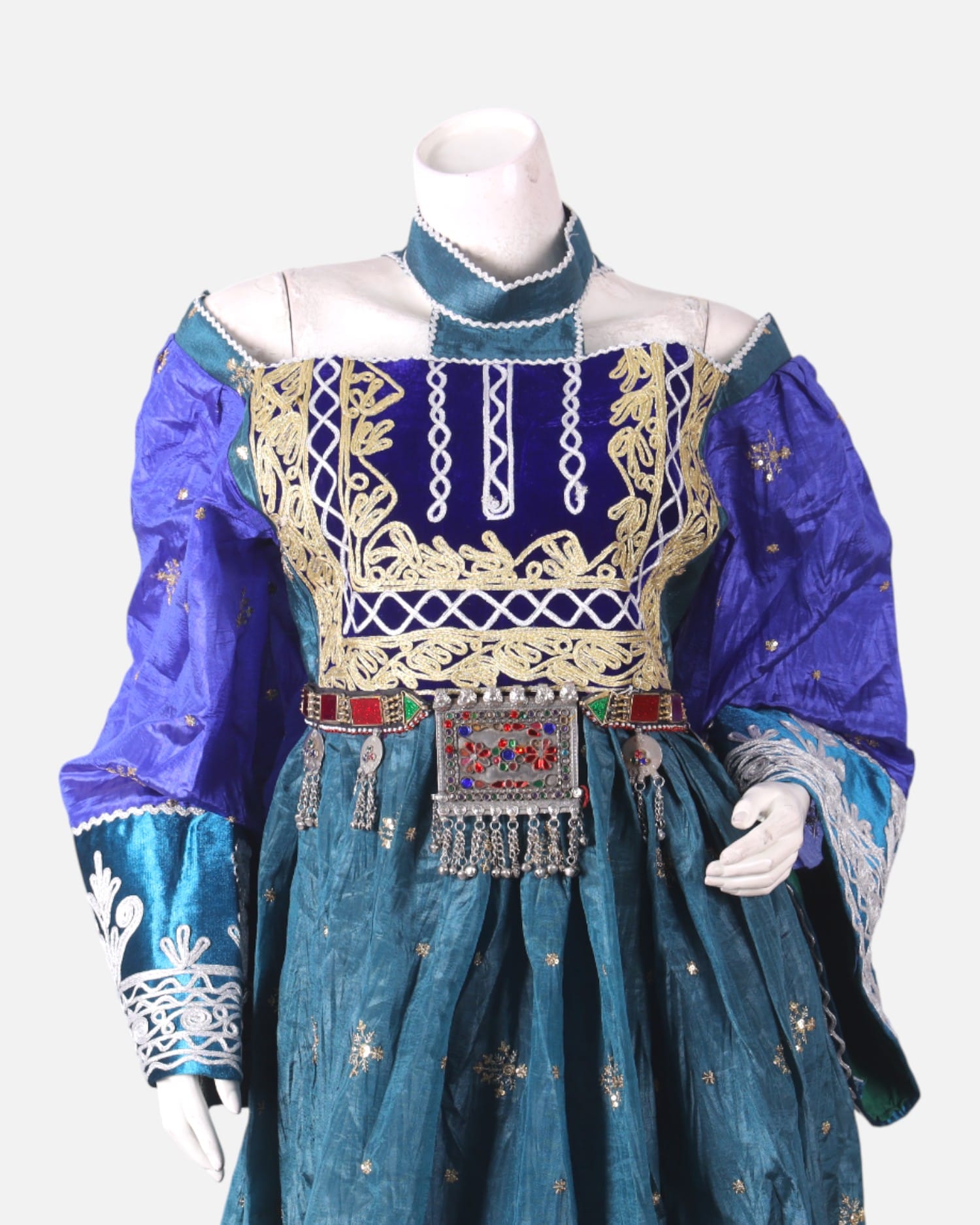 Ocian Blue handmade Afghani Dress & Jewellery