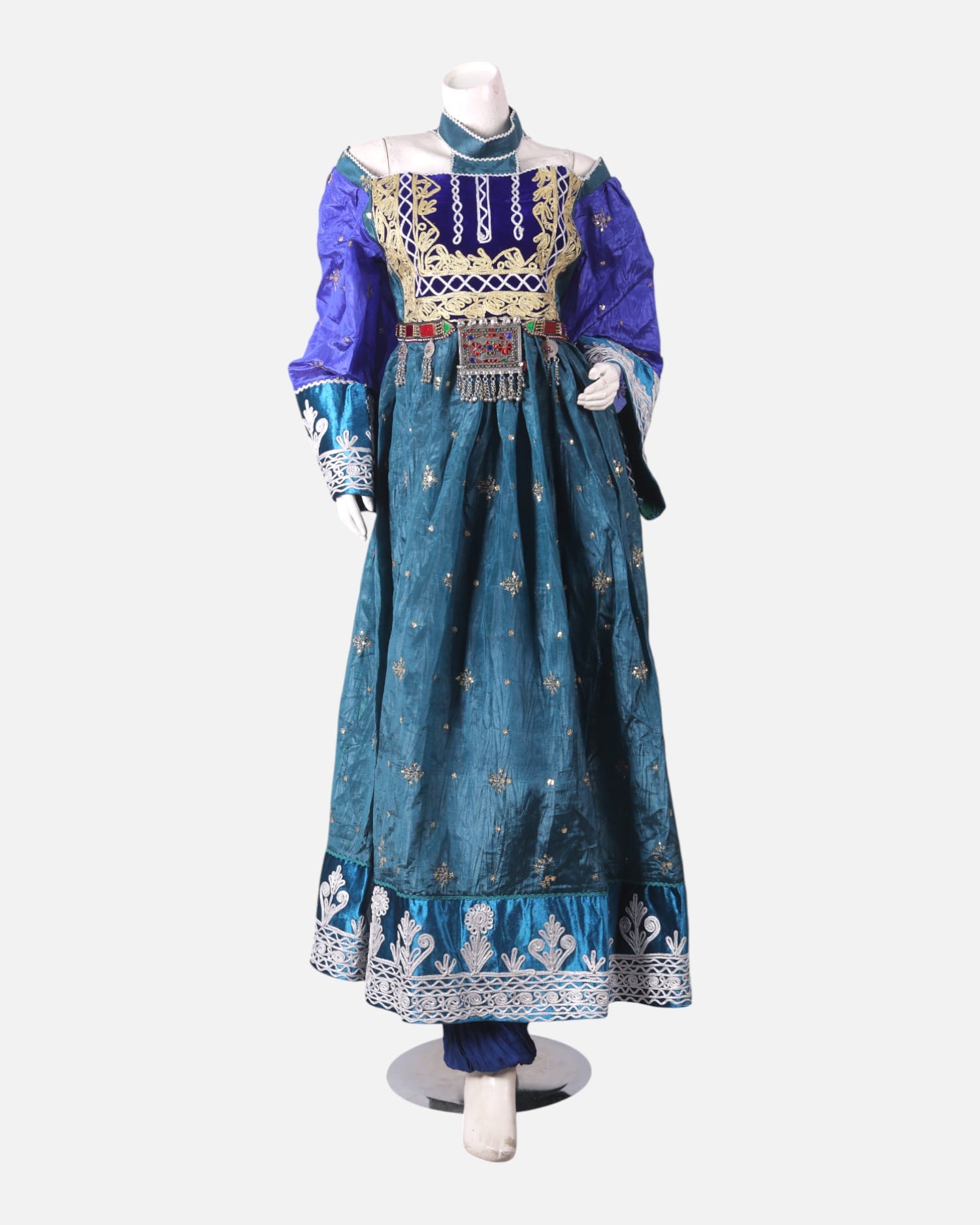 Ocian Blue handmade Afghani Dress & Jewellery