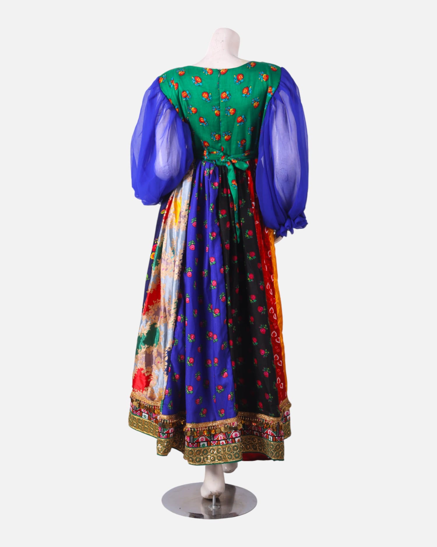 Mahfili Long Dress with Coins – Blue, Green, Red & Yellow Custom Size
