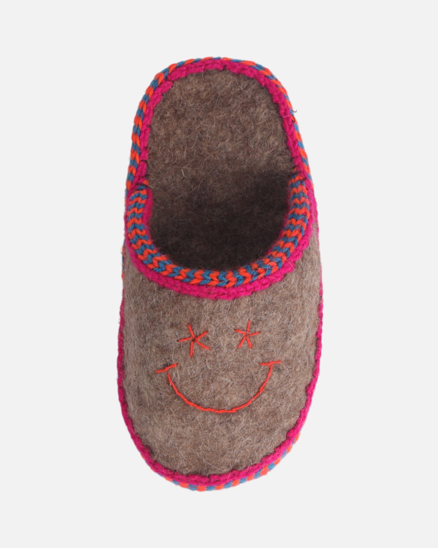 Woolen House Slippers with Vibrant Smiley Design