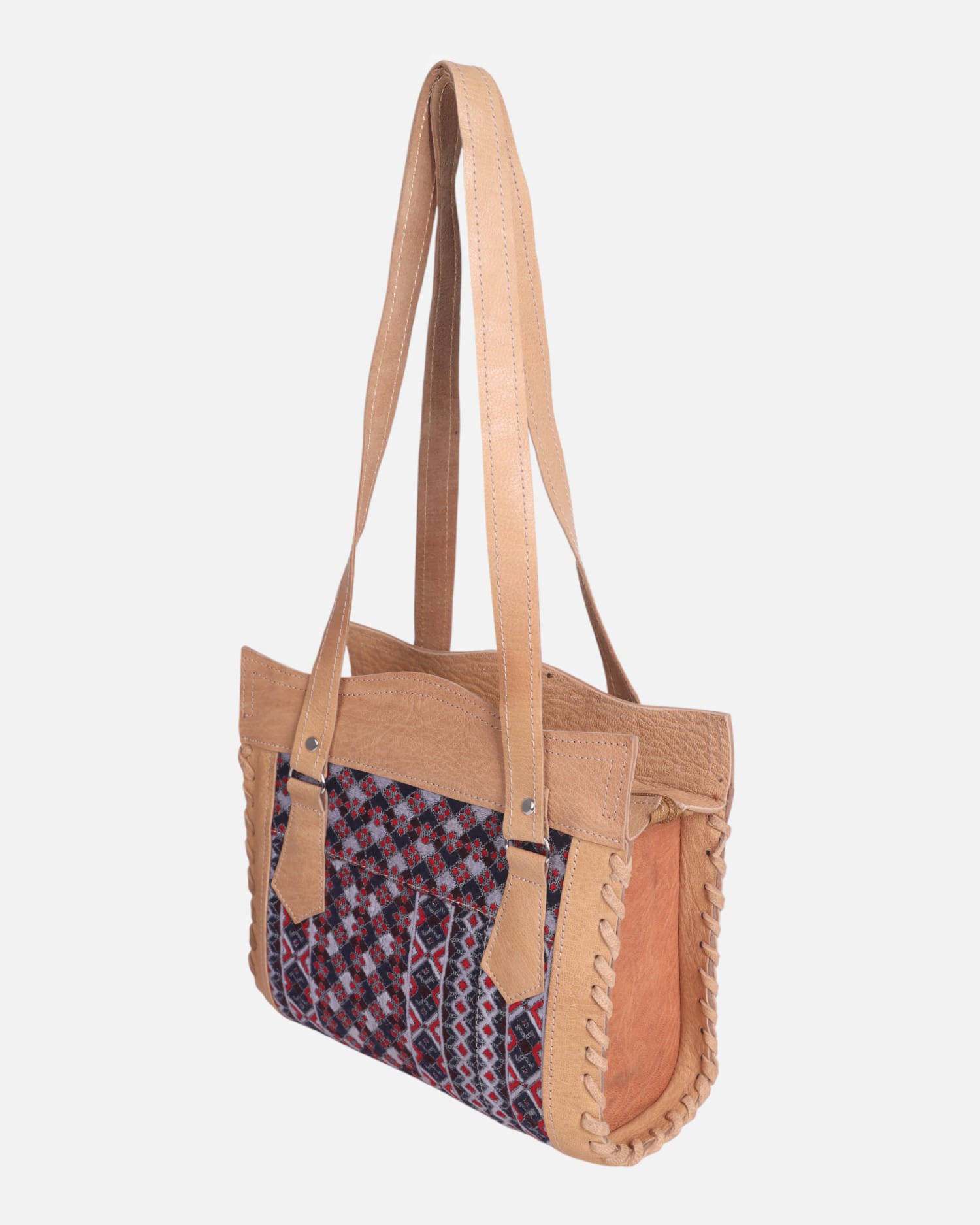 Leather Bag with Balochi Embroidery