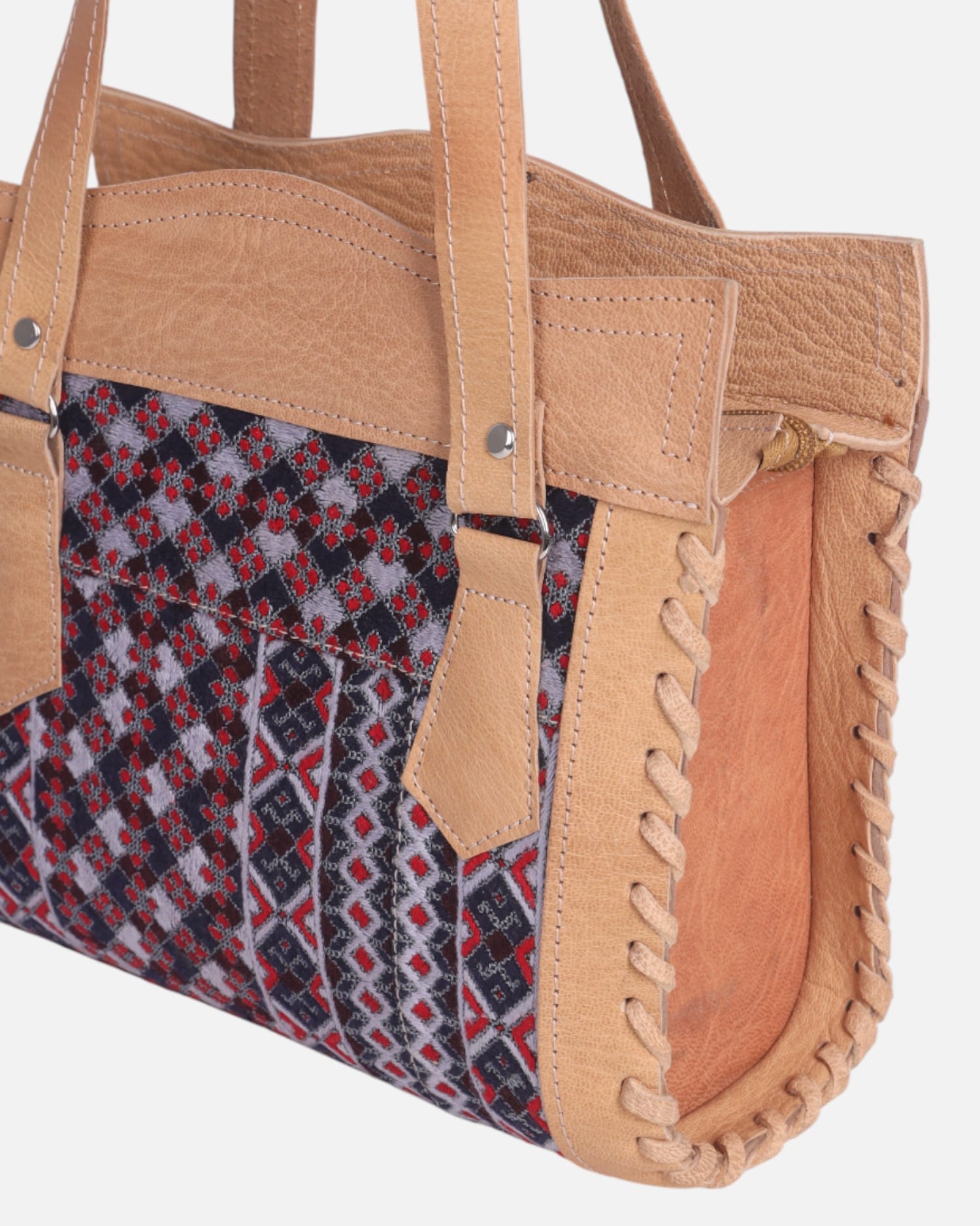 Leather Bag with Balochi Embroidery