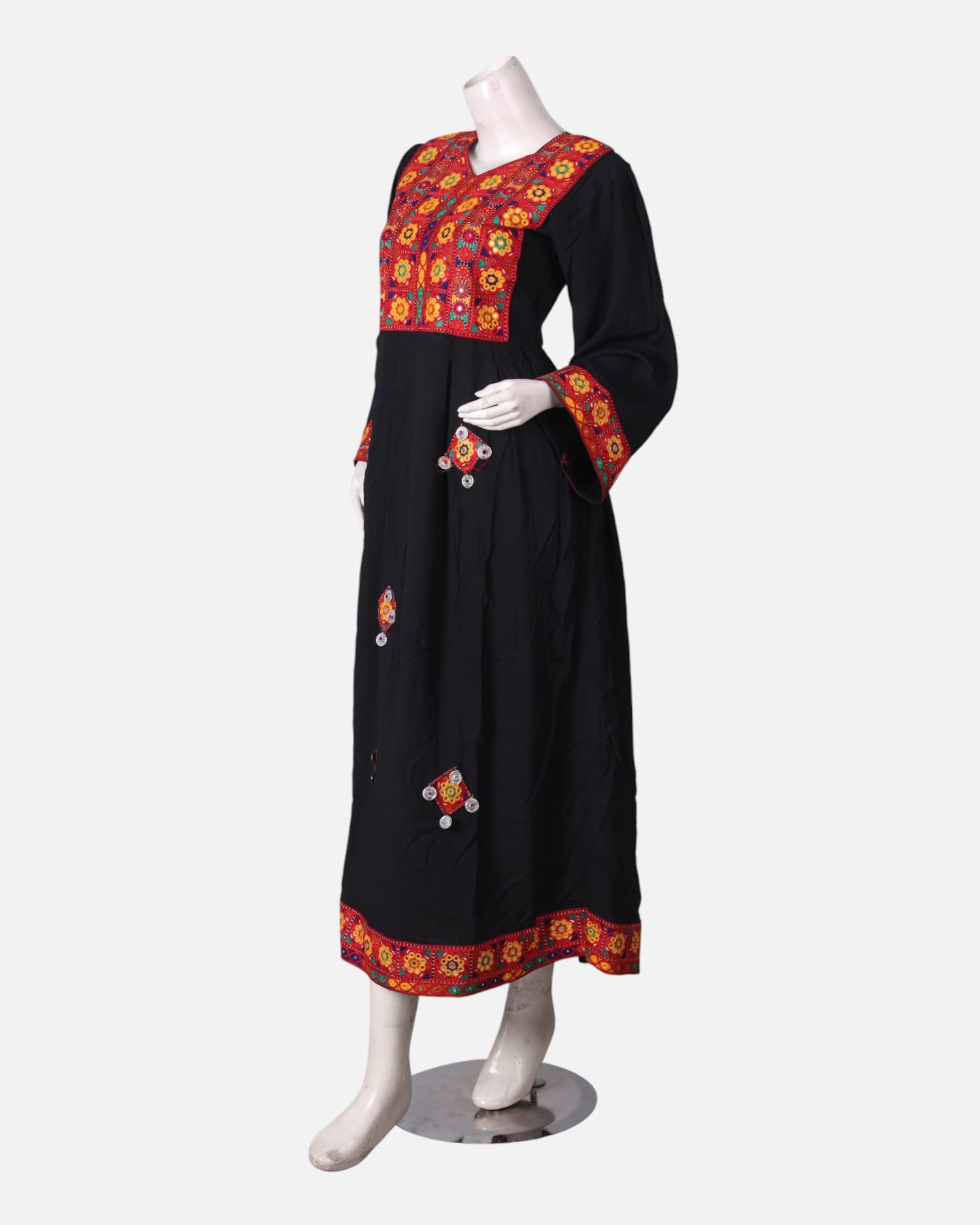 Black Afghan Dress with Traditional Embroidery