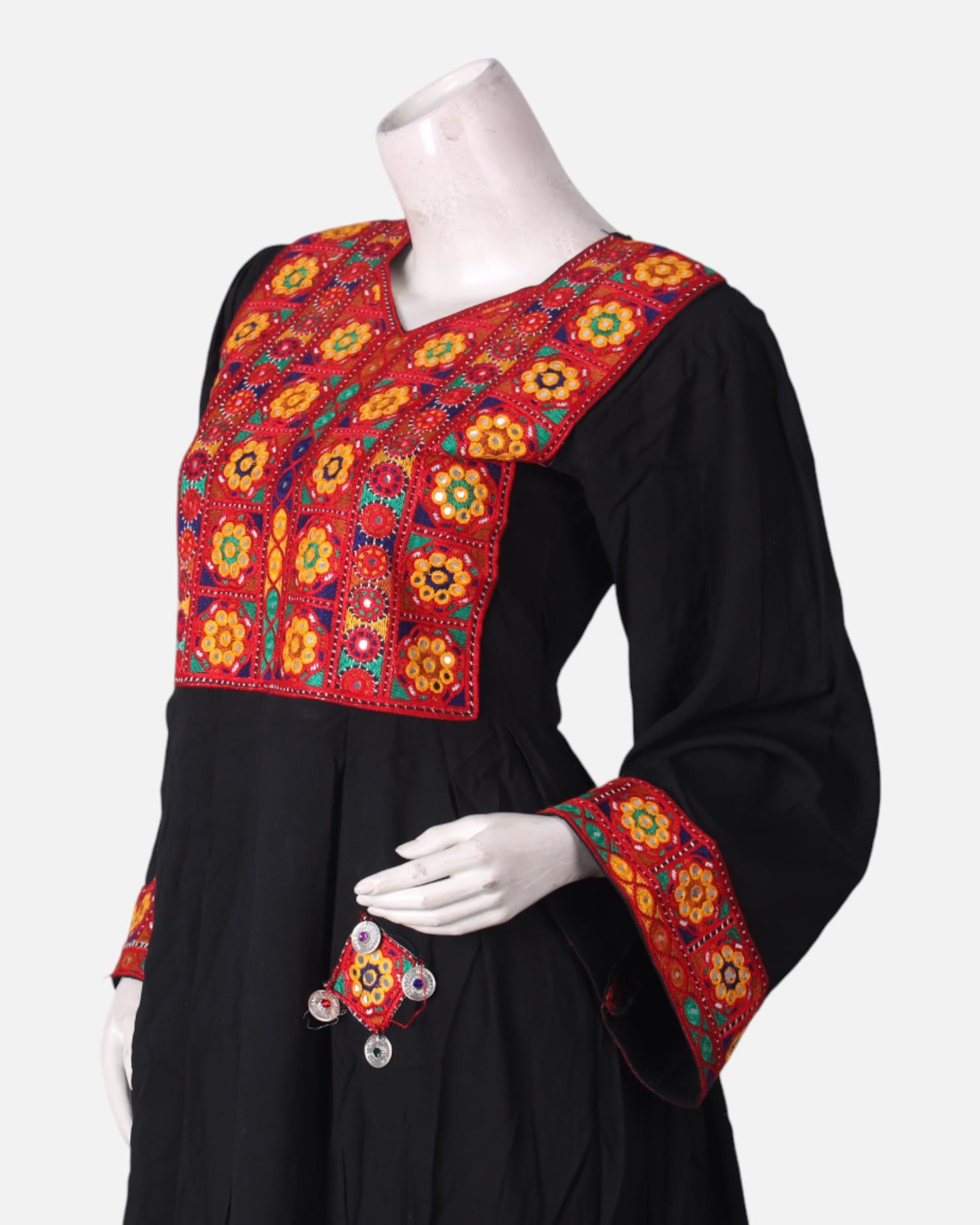 Black Afghan Dress with Traditional Embroidery