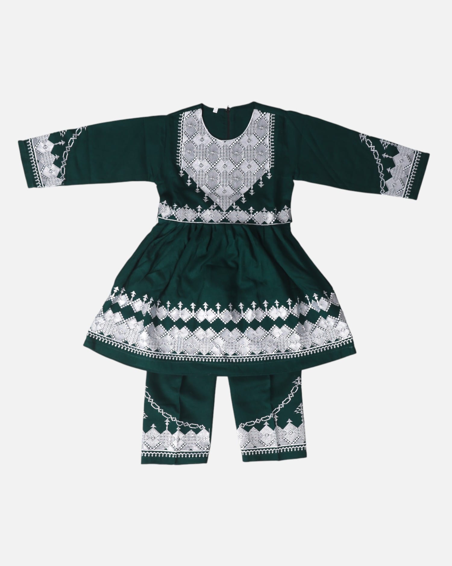Green Hazaragi Embroidered Children’s Dress