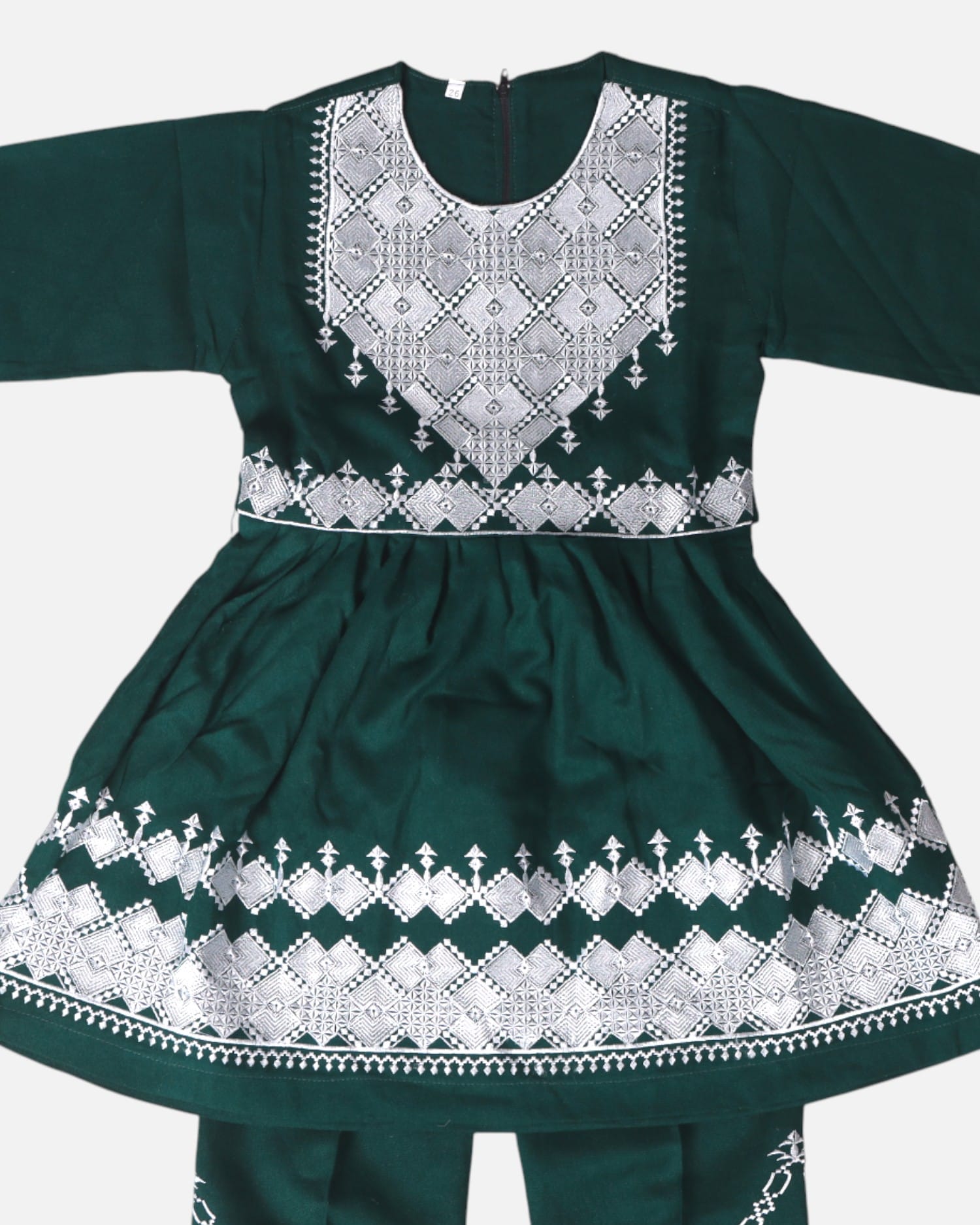 Green Hazaragi Embroidered Children’s Dress