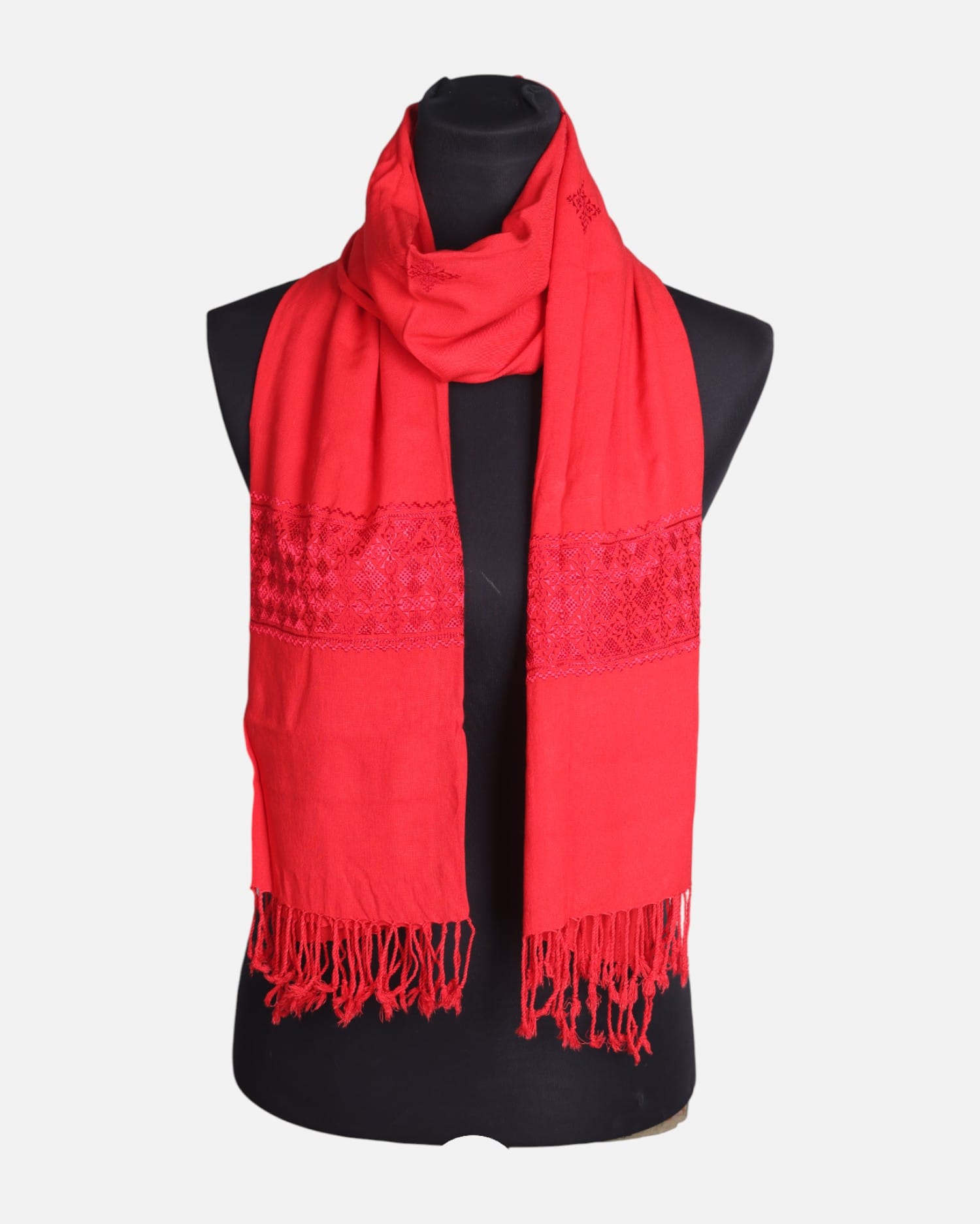Red Afghan Khammaki Scarf