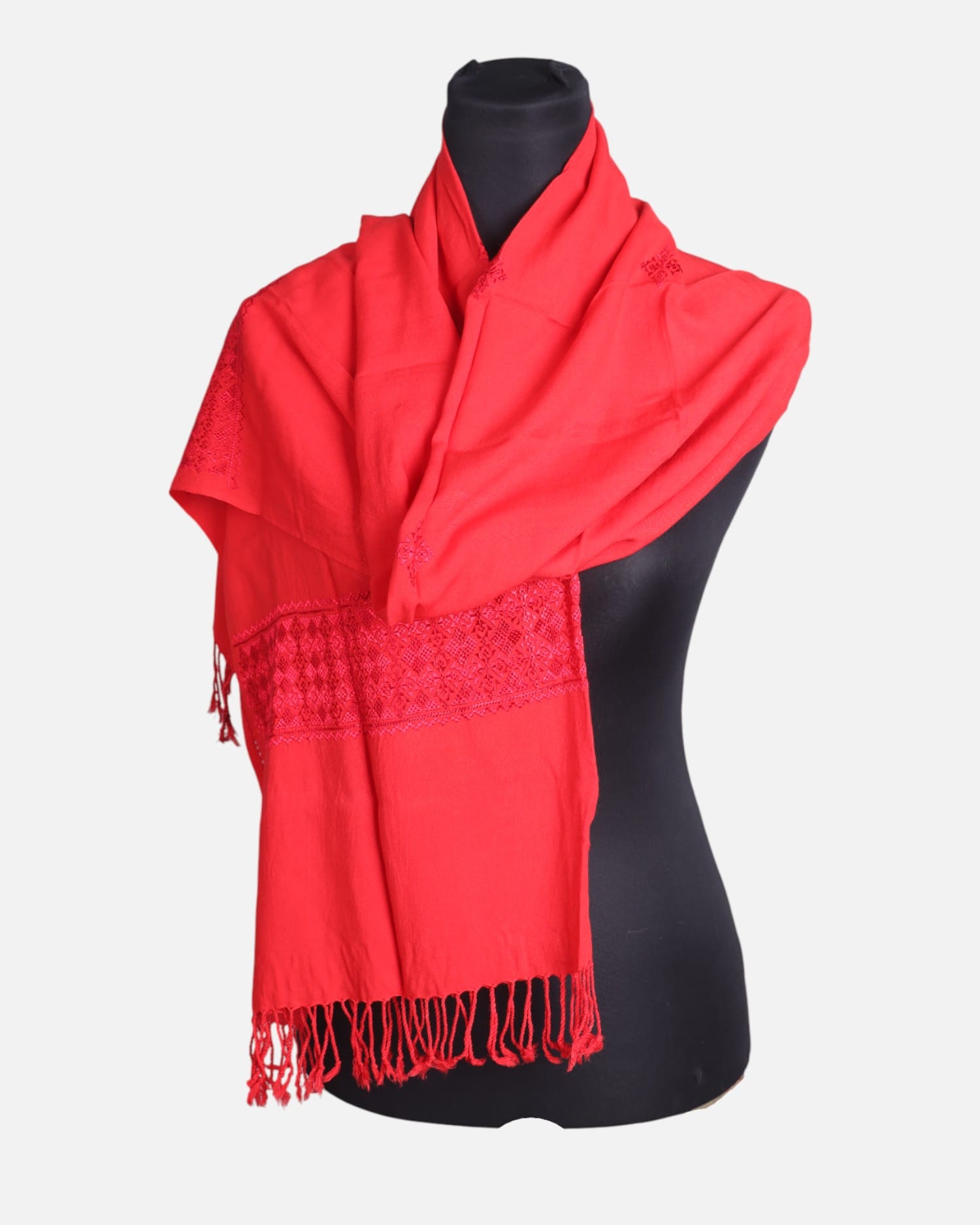 Red Afghan Khammaki Scarf