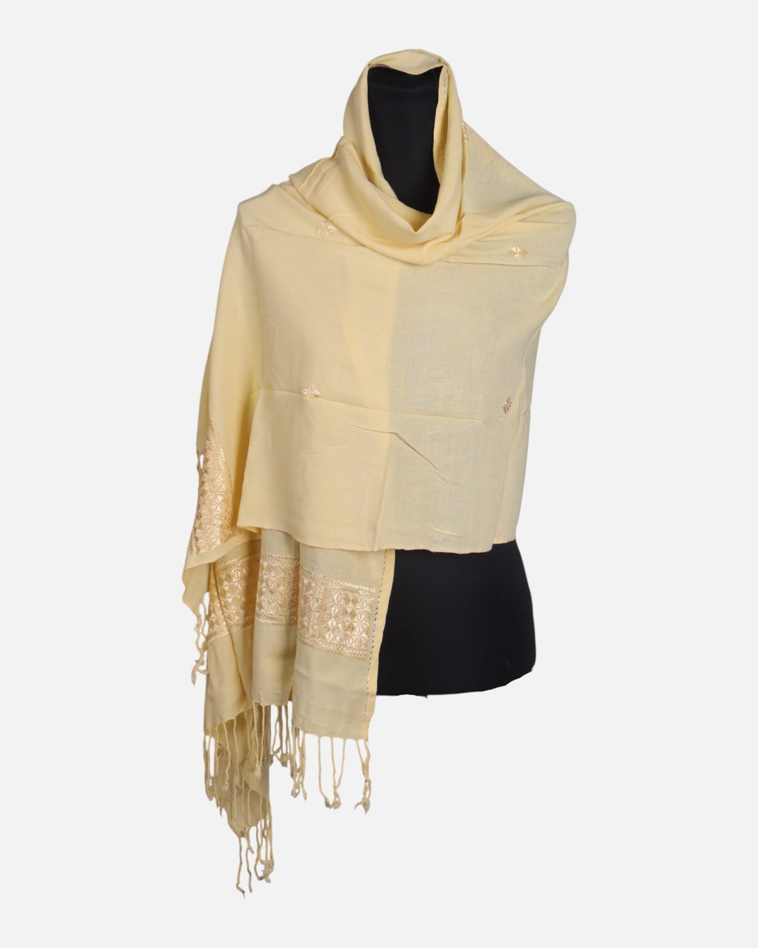 Soft Cream Afghan Scarf