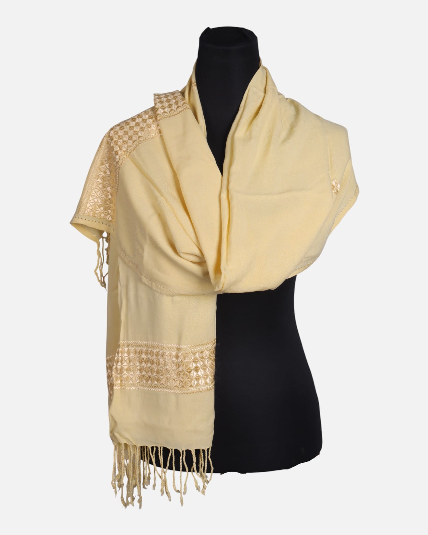 Soft Cream Afghan Scarf