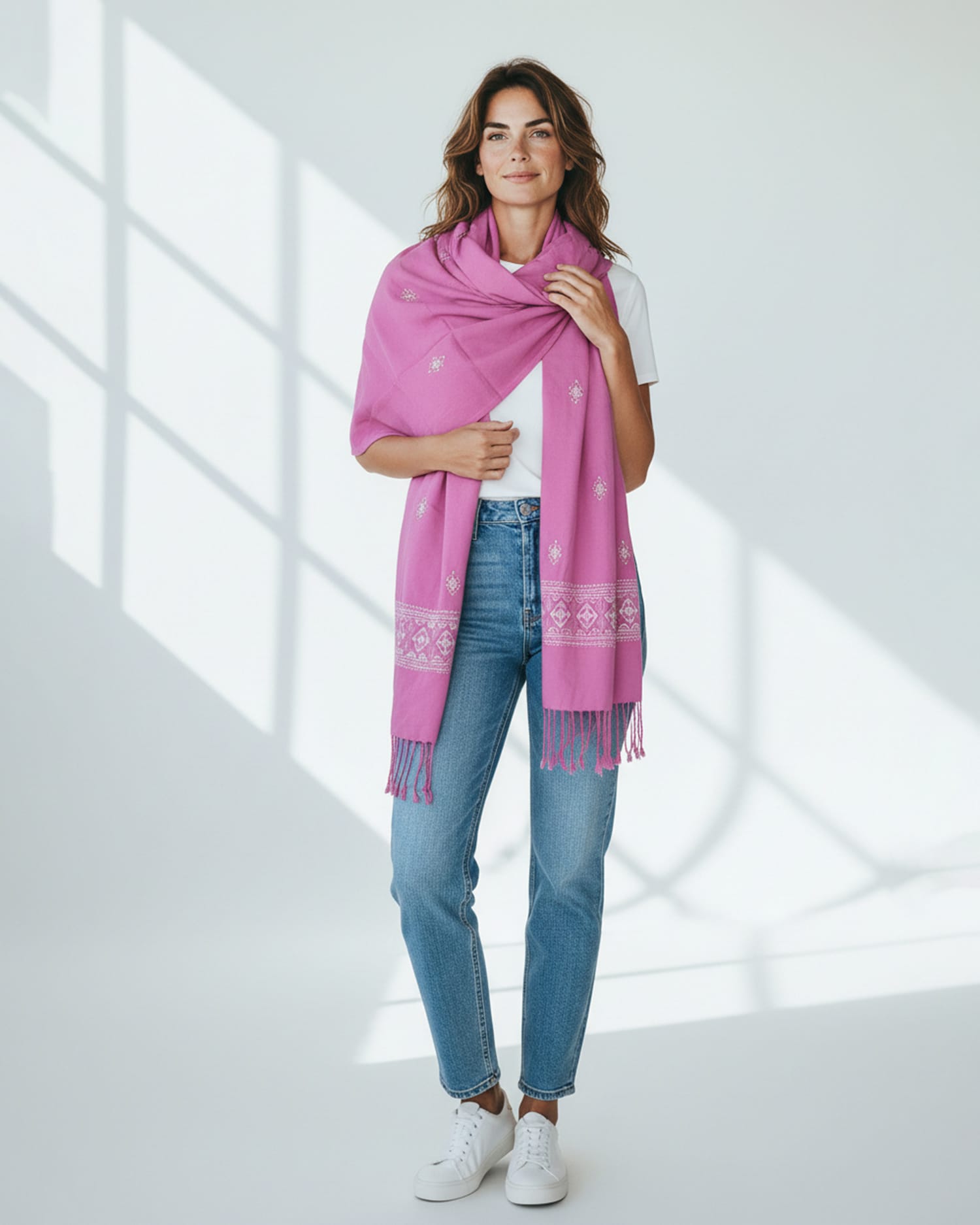 Rose Pink Girls Scarf Handmade