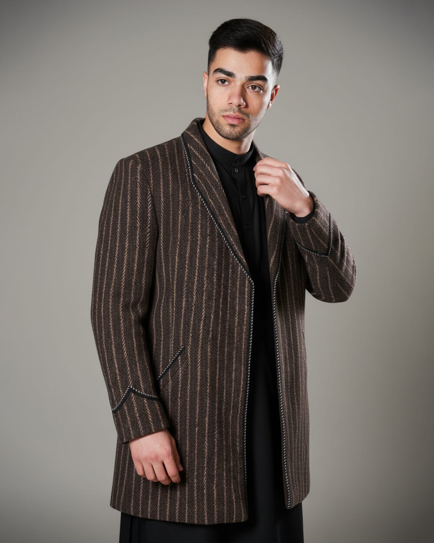 Traditional Afghan Men’s Winter Coat – Handmade Wool Coat Kood Barg
