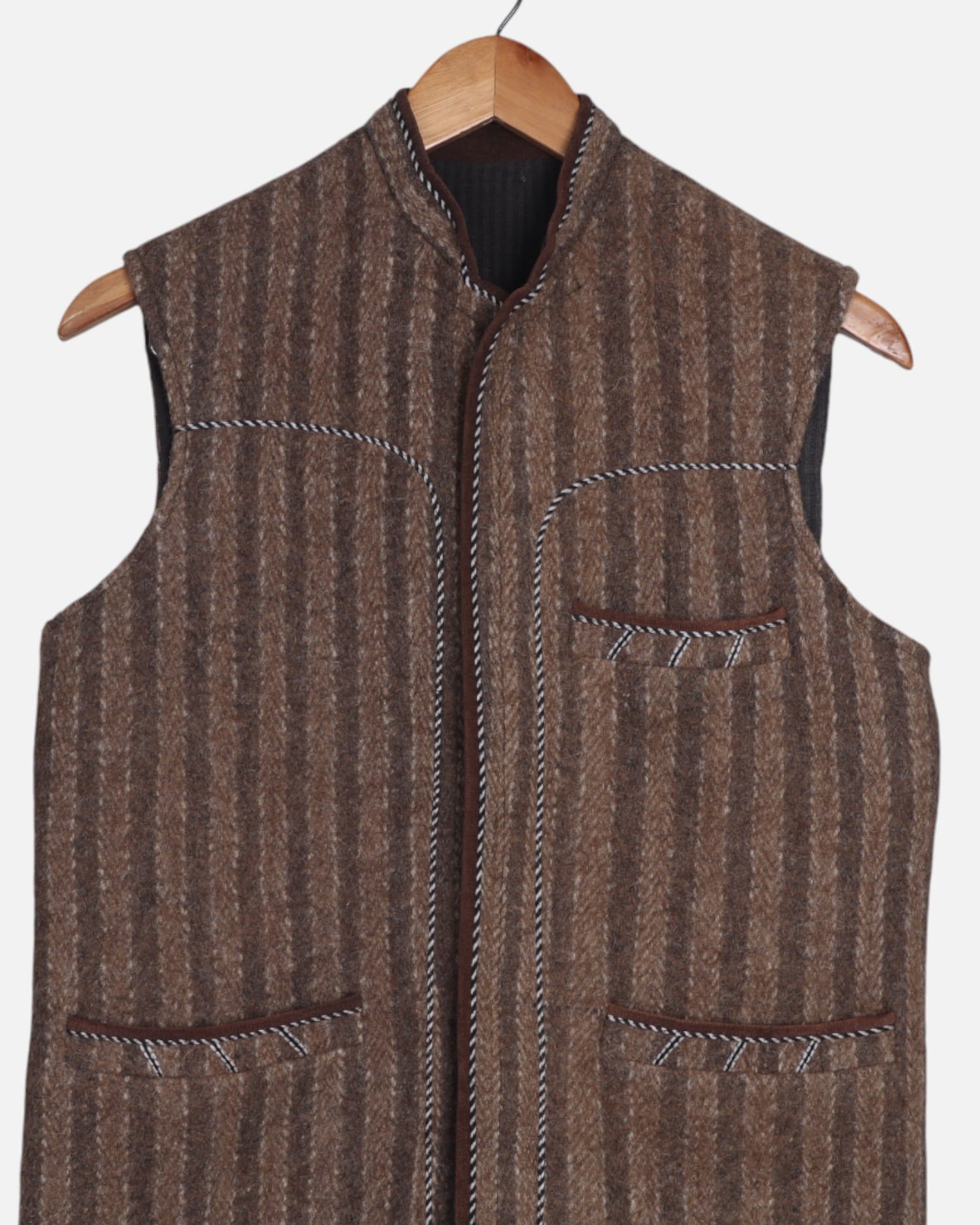 Traditional Afghan Men’s Wool Vest – Handmade Wool Grey color Waistcoat