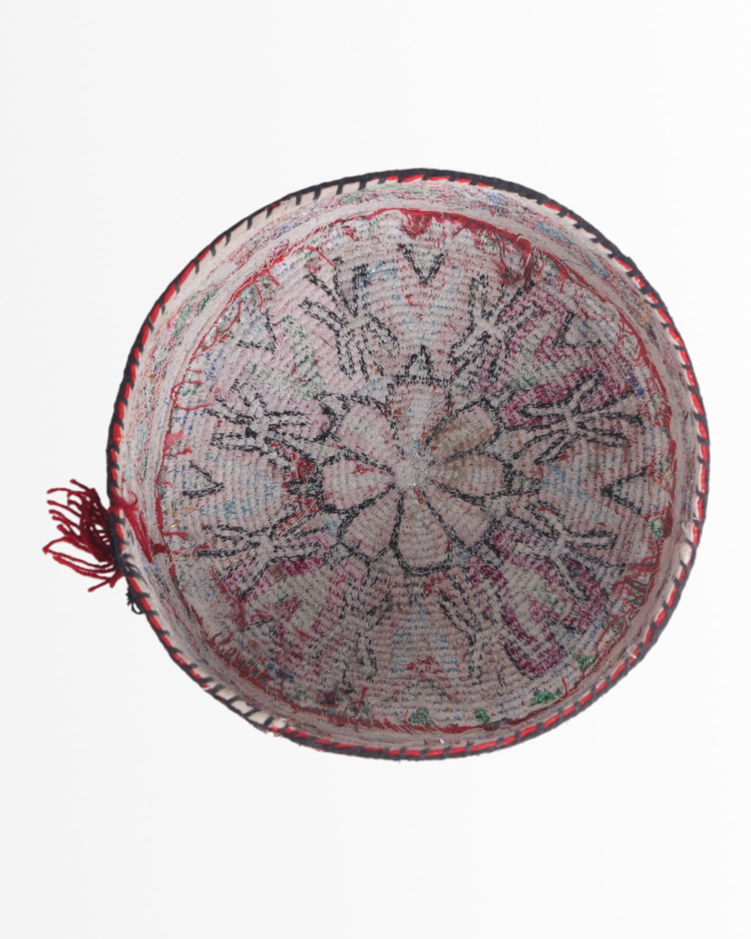 Hazargi Traditional Embroidered Cap – Handmade Kula with Colorful Threadwork