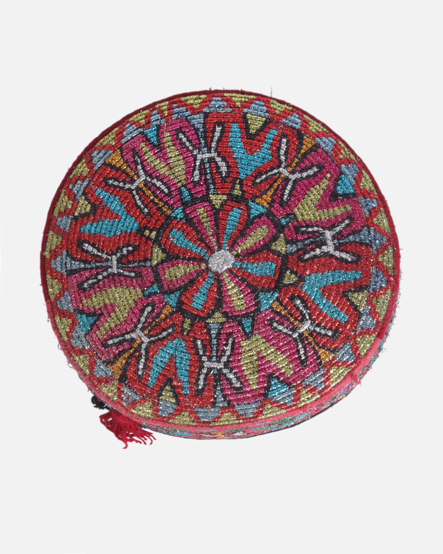 Hazargi Traditional Embroidered Cap – Handmade Kula with Colorful Threadwork