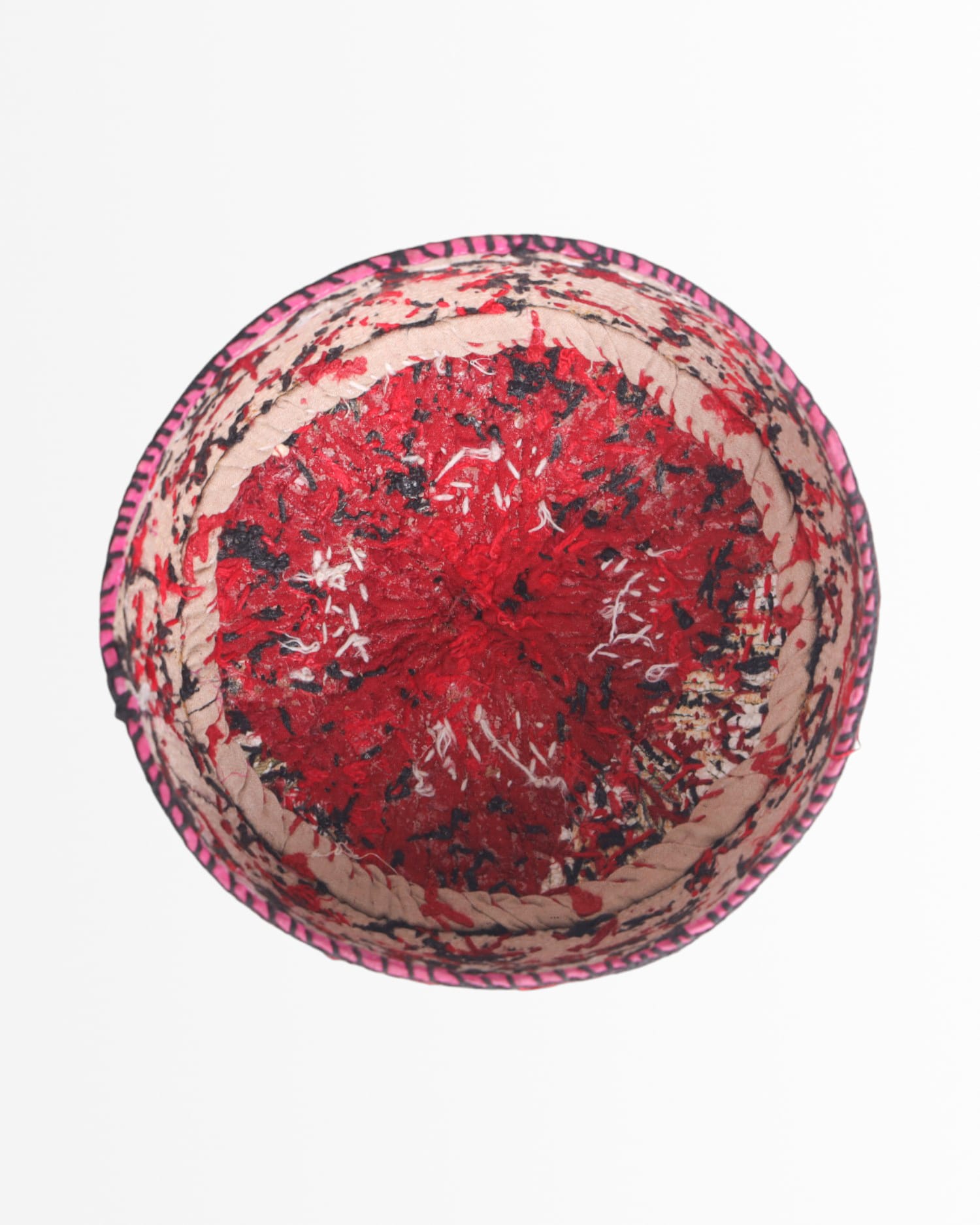 Traditional Red and Black Handwoven Afghan Kula – Embroidered Cap