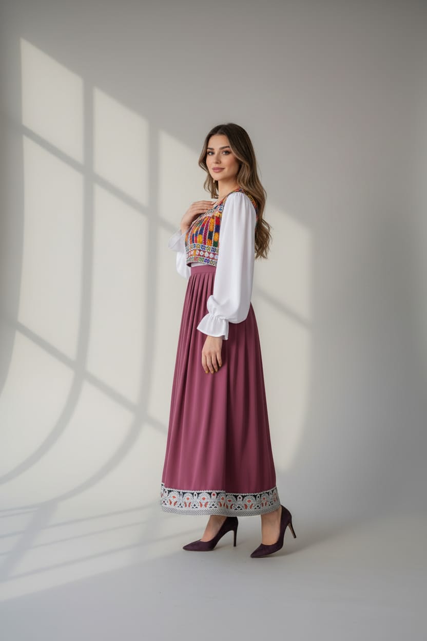 Handmade Afghan Embroidered Dress – Colorful Traditional Design